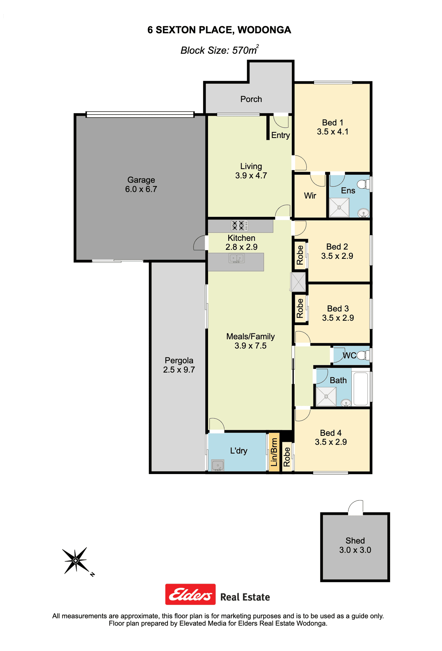 Floorplan of Homely house listing, 6 Sexton Place, Wodonga VIC 3690