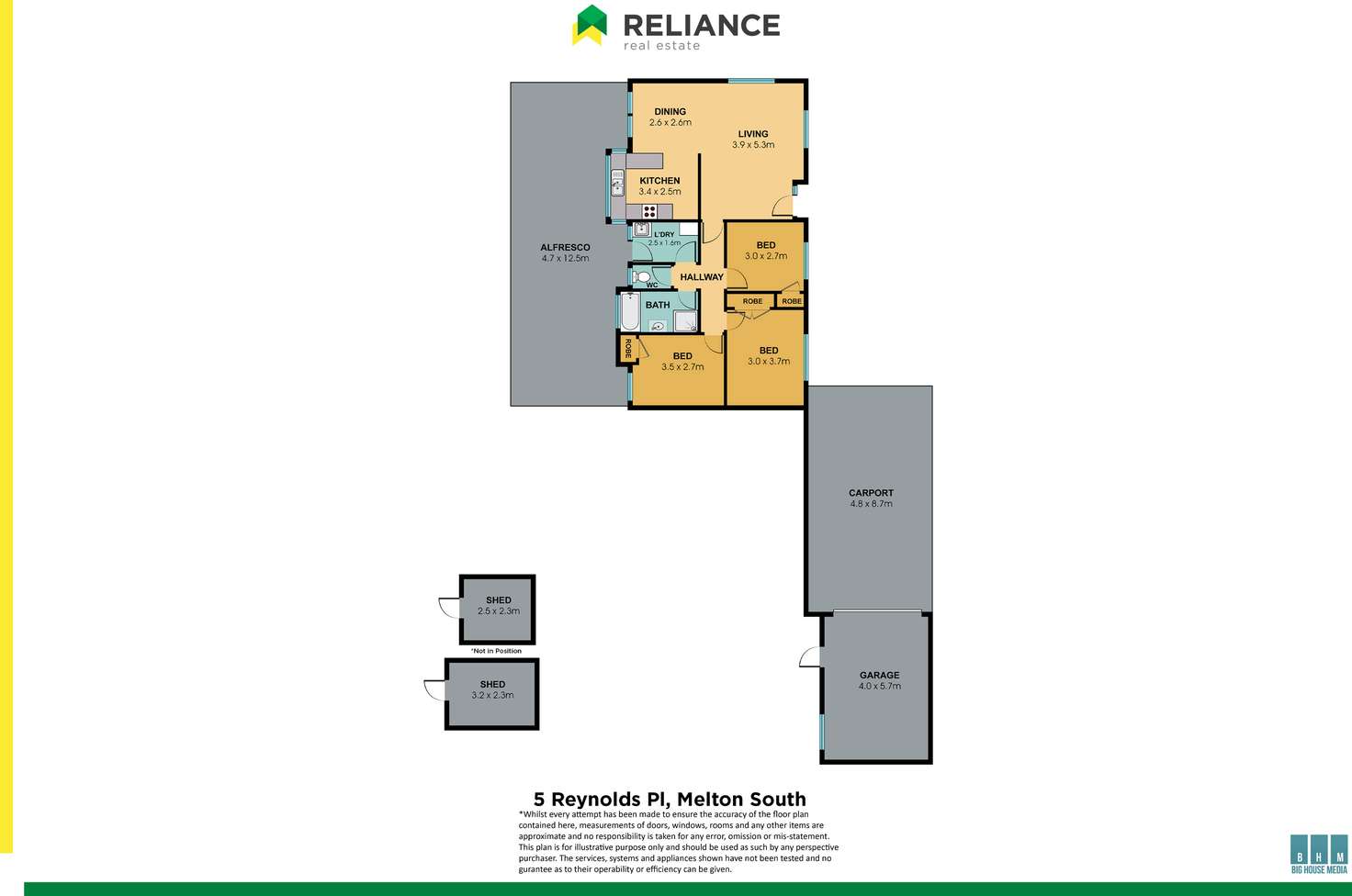 Floorplan of Homely house listing, 5 Reynolds Place, Melton South VIC 3338