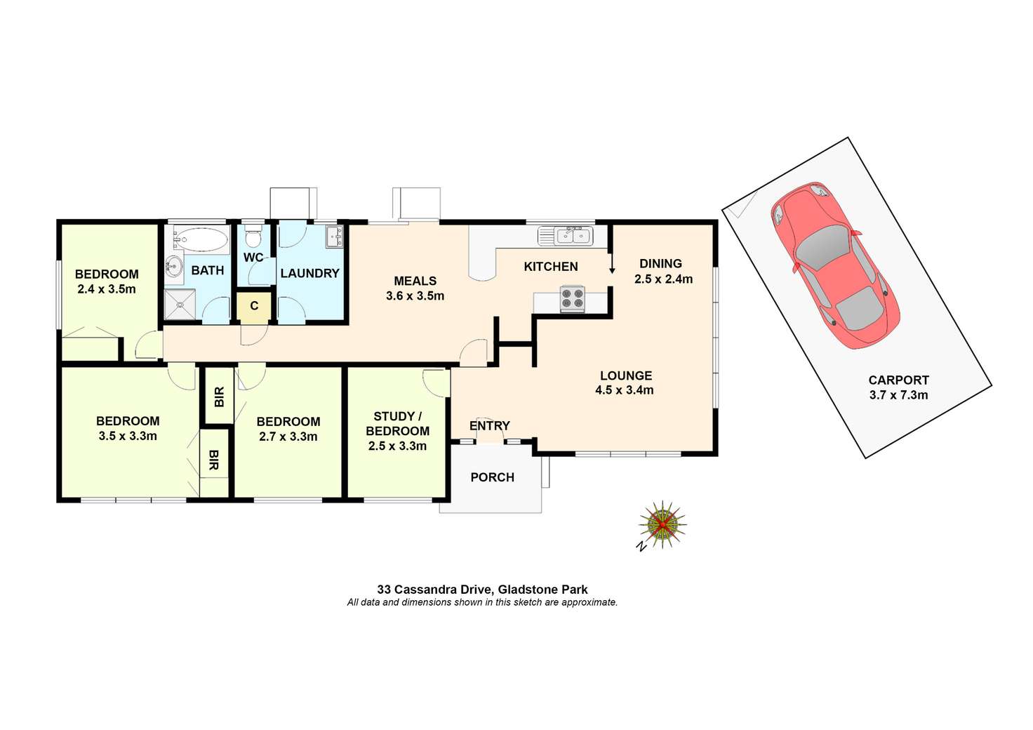Floorplan of Homely house listing, 33 Cassandra Drive, Gladstone Park VIC 3043