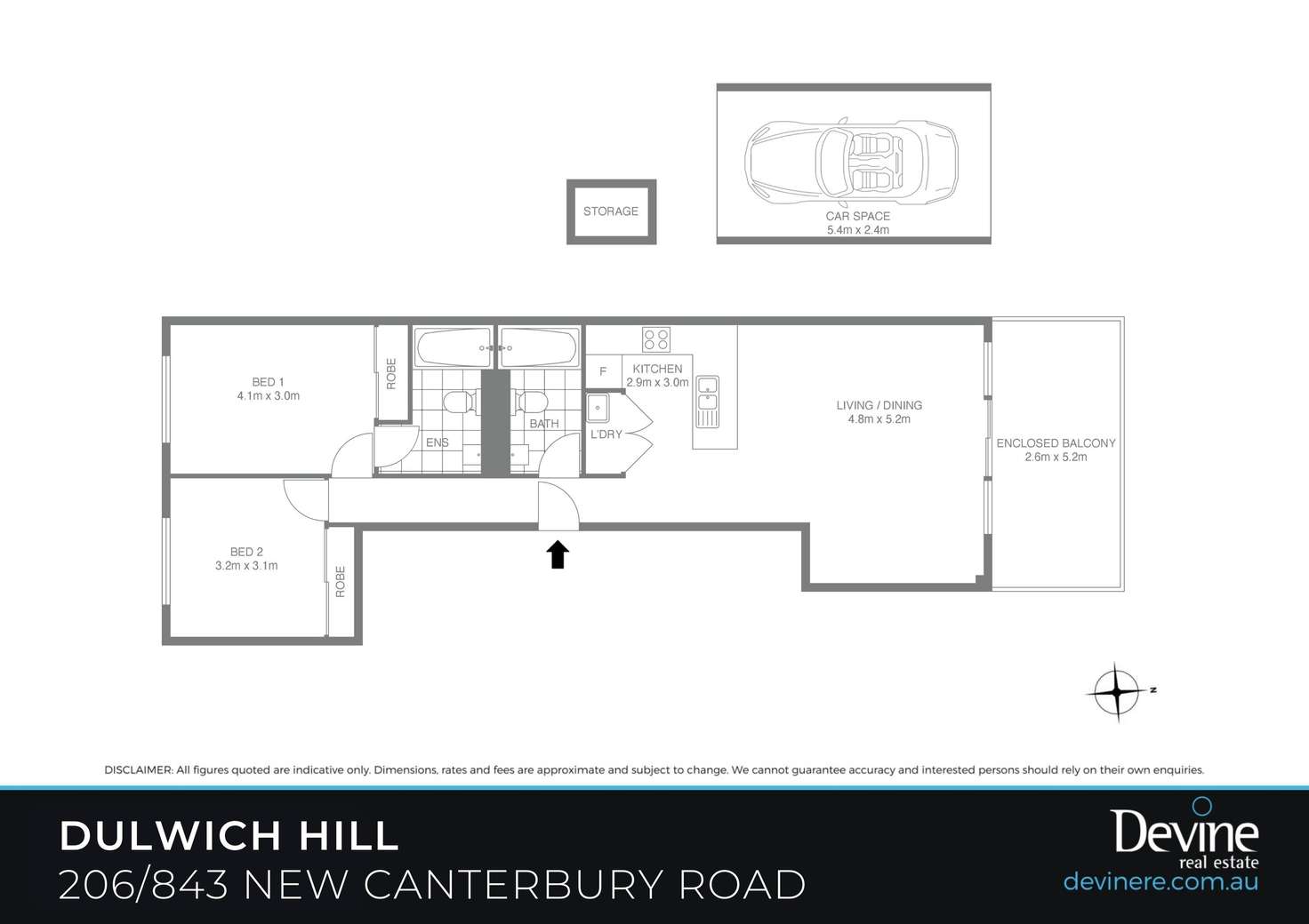 Floorplan of Homely apartment listing, 206/843 New Canterbury Road, Dulwich Hill NSW 2203