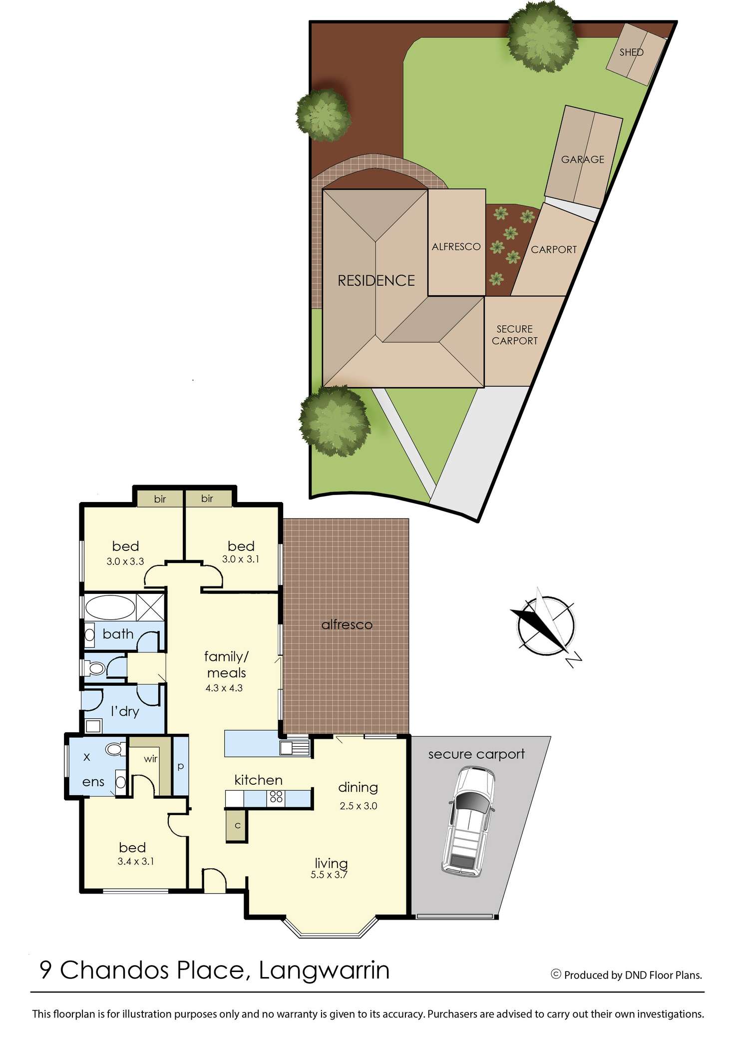 Floorplan of Homely house listing, 9 Chandos Place, Langwarrin VIC 3910