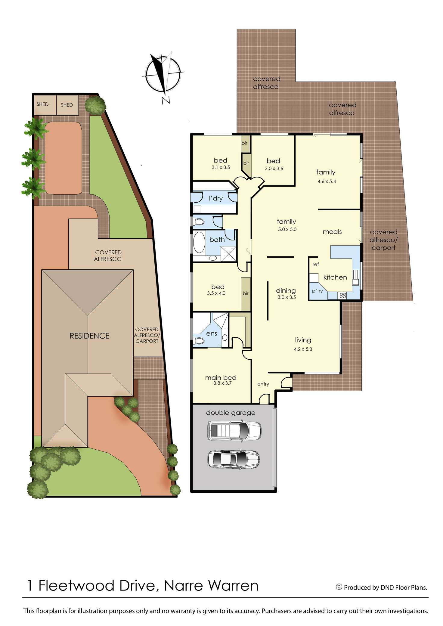 Floorplan of Homely house listing, 1 Fleetwood Drive, Narre Warren VIC 3805