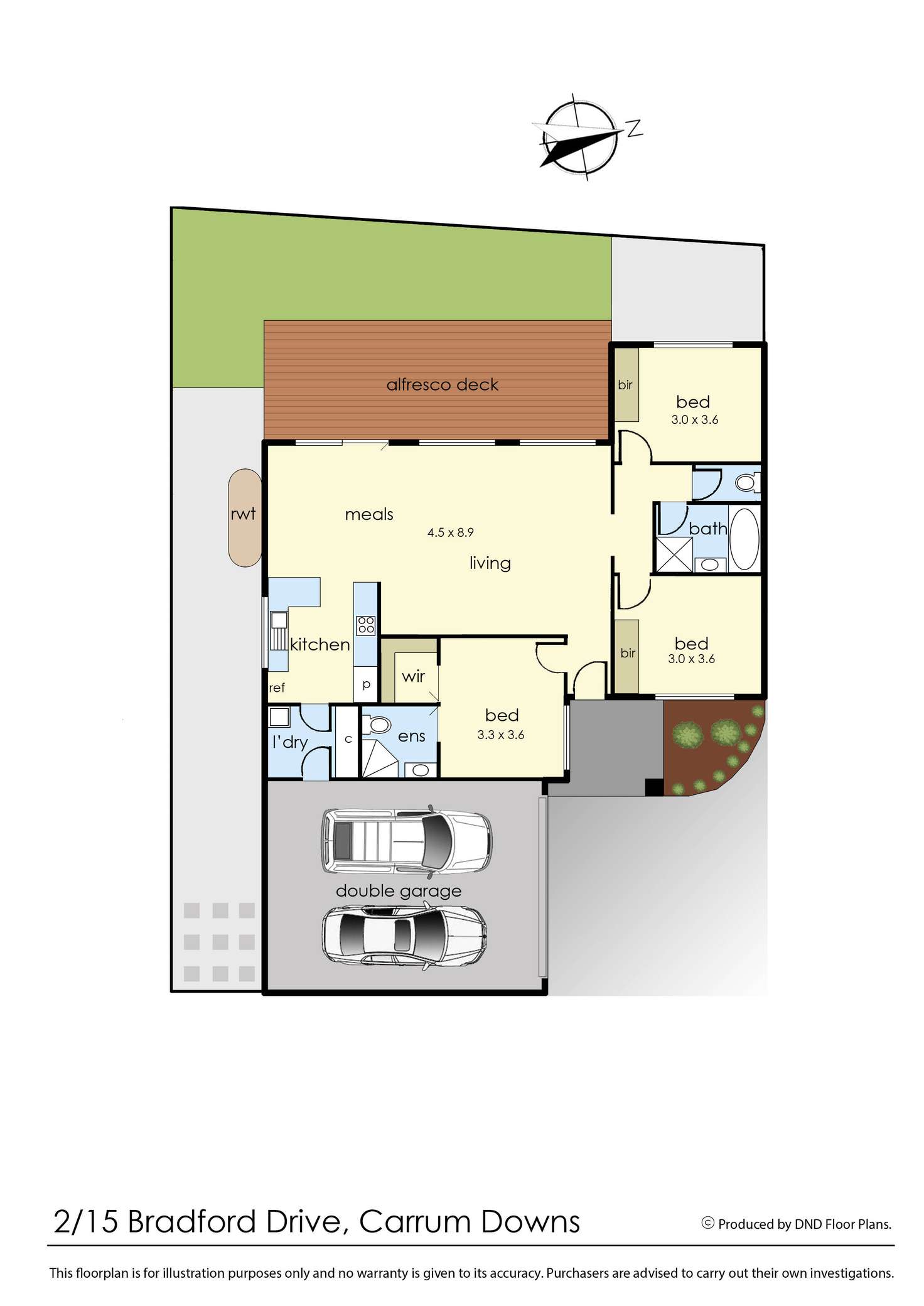 Floorplan of Homely unit listing, 2/15 Bradford Drive, Carrum Downs VIC 3201