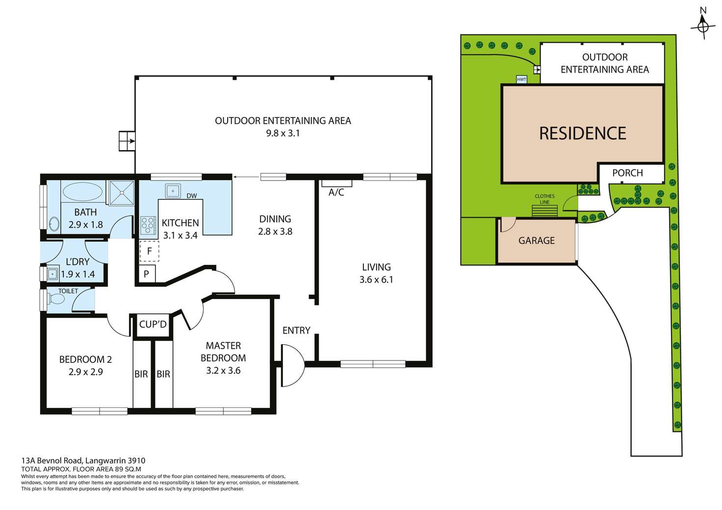 Floorplan of Homely unit listing, 13A Bevnol Road, Langwarrin VIC 3910