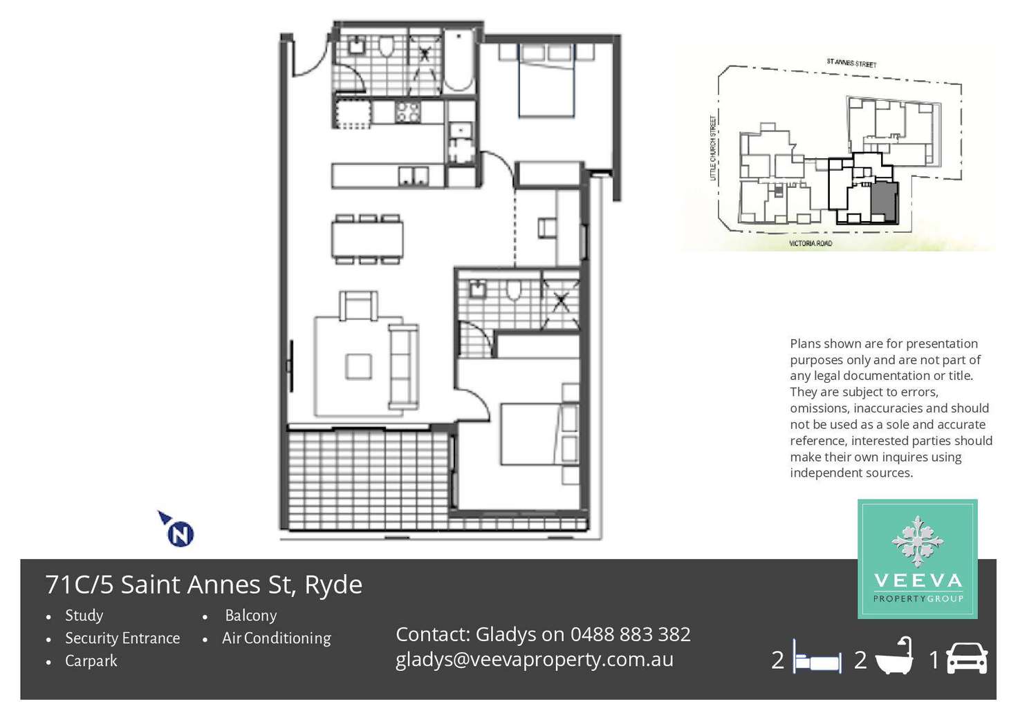 Floorplan of Homely unit listing, 71C/5 Saint Annes Street, Ryde NSW 2112