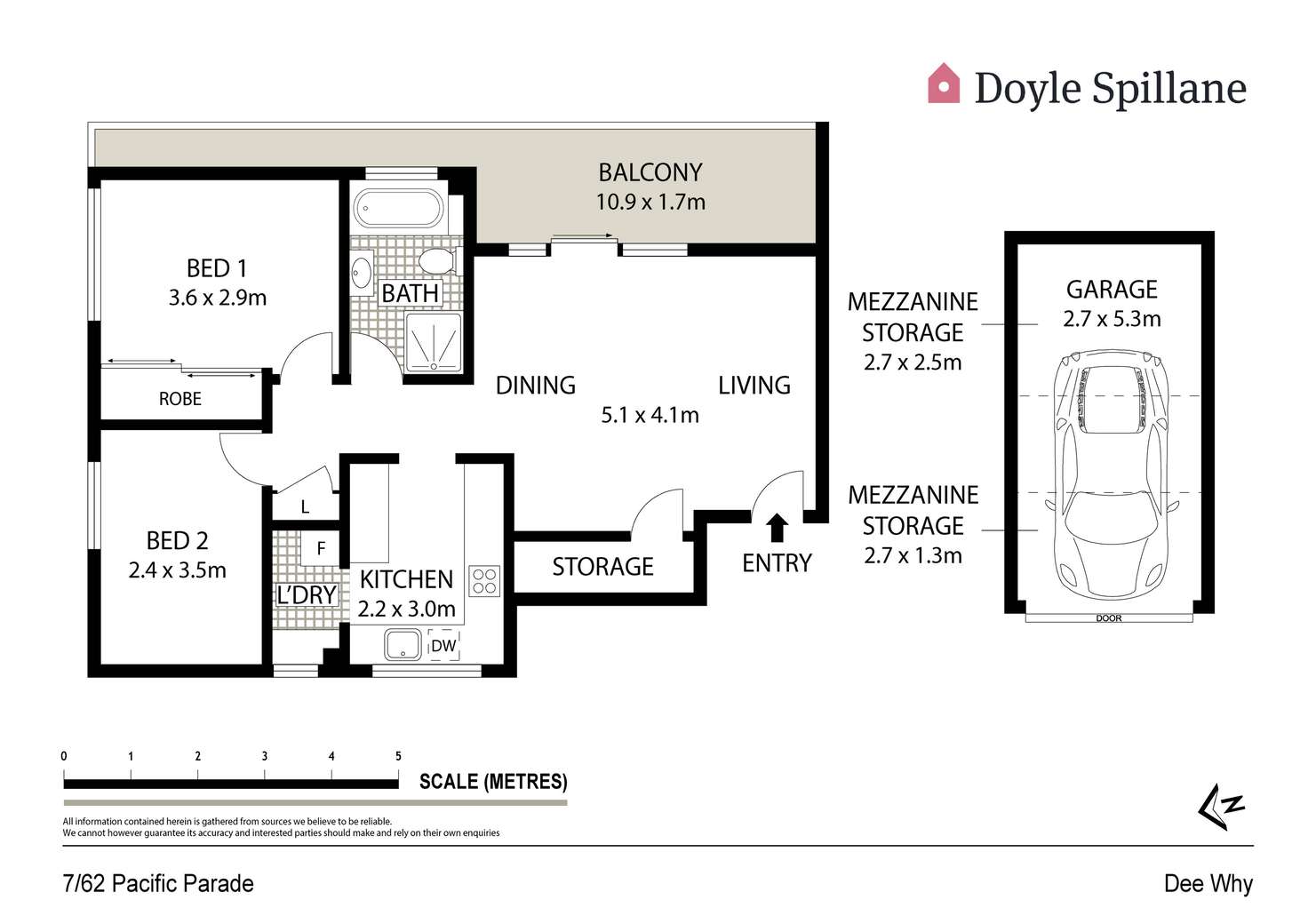 Floorplan of Homely apartment listing, 7/62 Pacific Parade, Dee Why NSW 2099