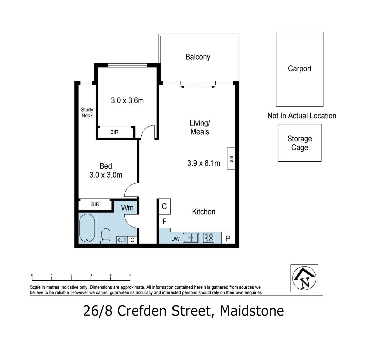 Floorplan of Homely apartment listing, 26/8 Crefden Street, Maidstone VIC 3012