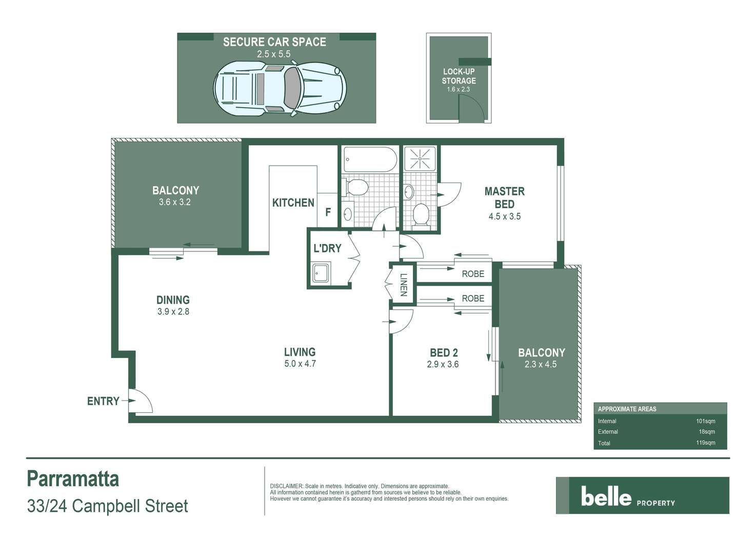 Floorplan of Homely apartment listing, Level 8/33/24 Campbell Street, Parramatta NSW 2150