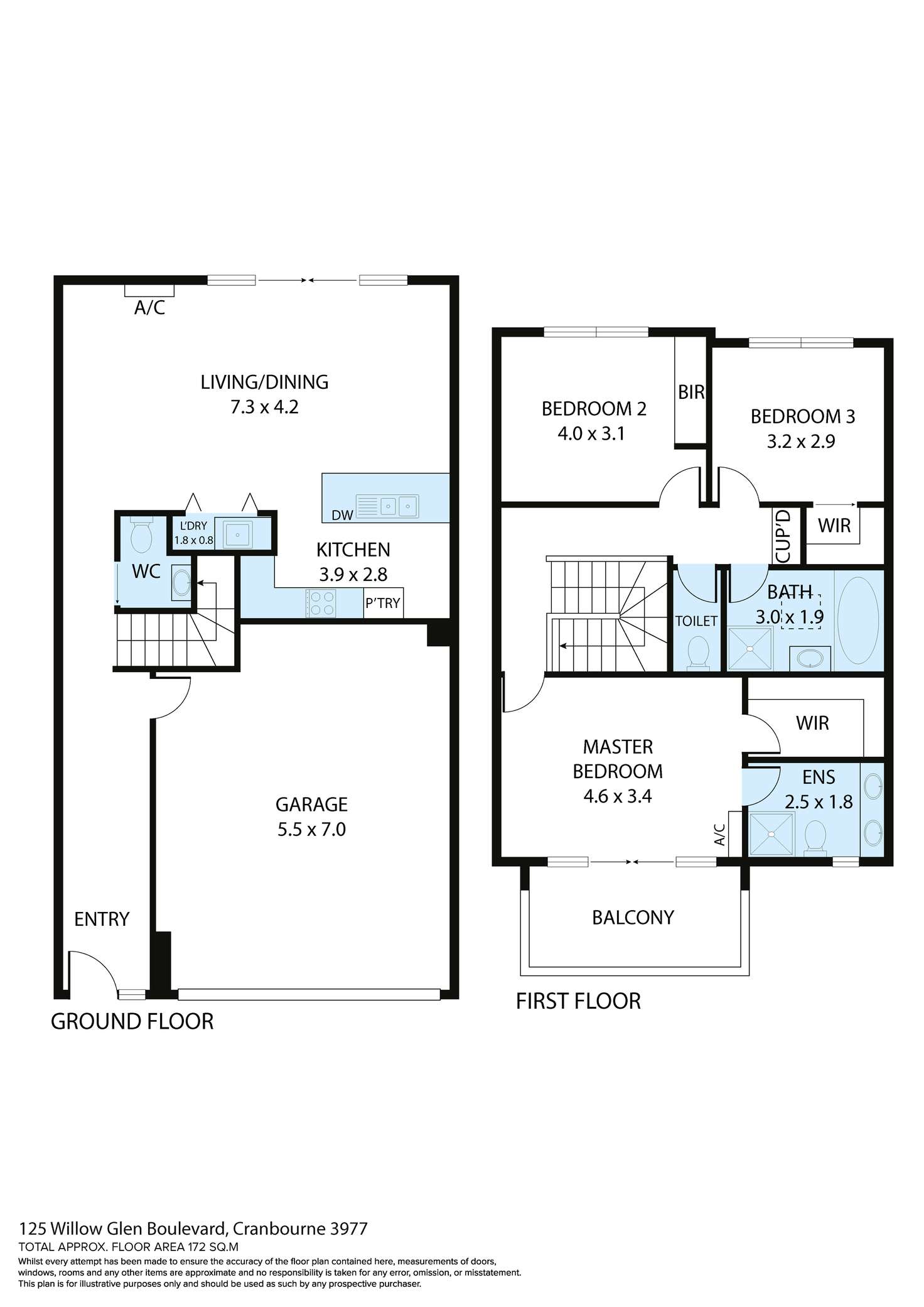 Floorplan of Homely townhouse listing, 125 Willowglen Boulevard, Cranbourne VIC 3977