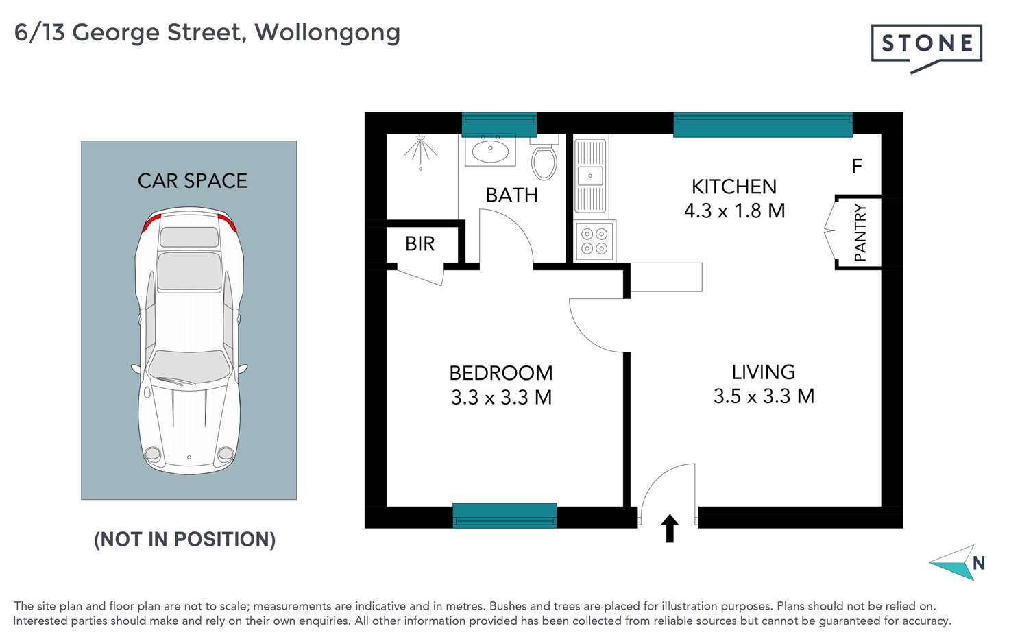 Floorplan of Homely unit listing, 6/13 George Street, Wollongong NSW 2500