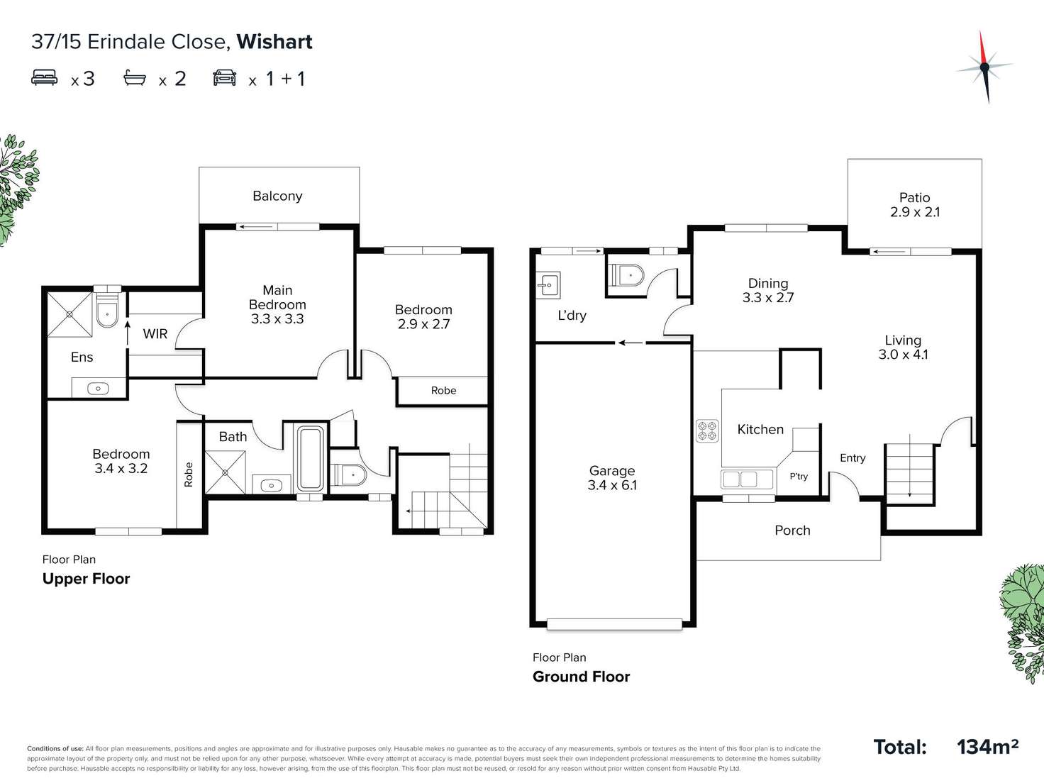 Floorplan of Homely townhouse listing, 37/15 Erindale Close, Wishart QLD 4122