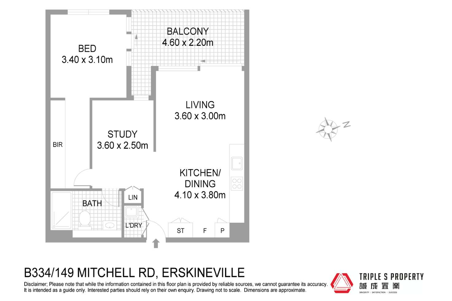 Floorplan of Homely apartment listing, 334/149 Mitchell Road, Erskineville NSW 2043