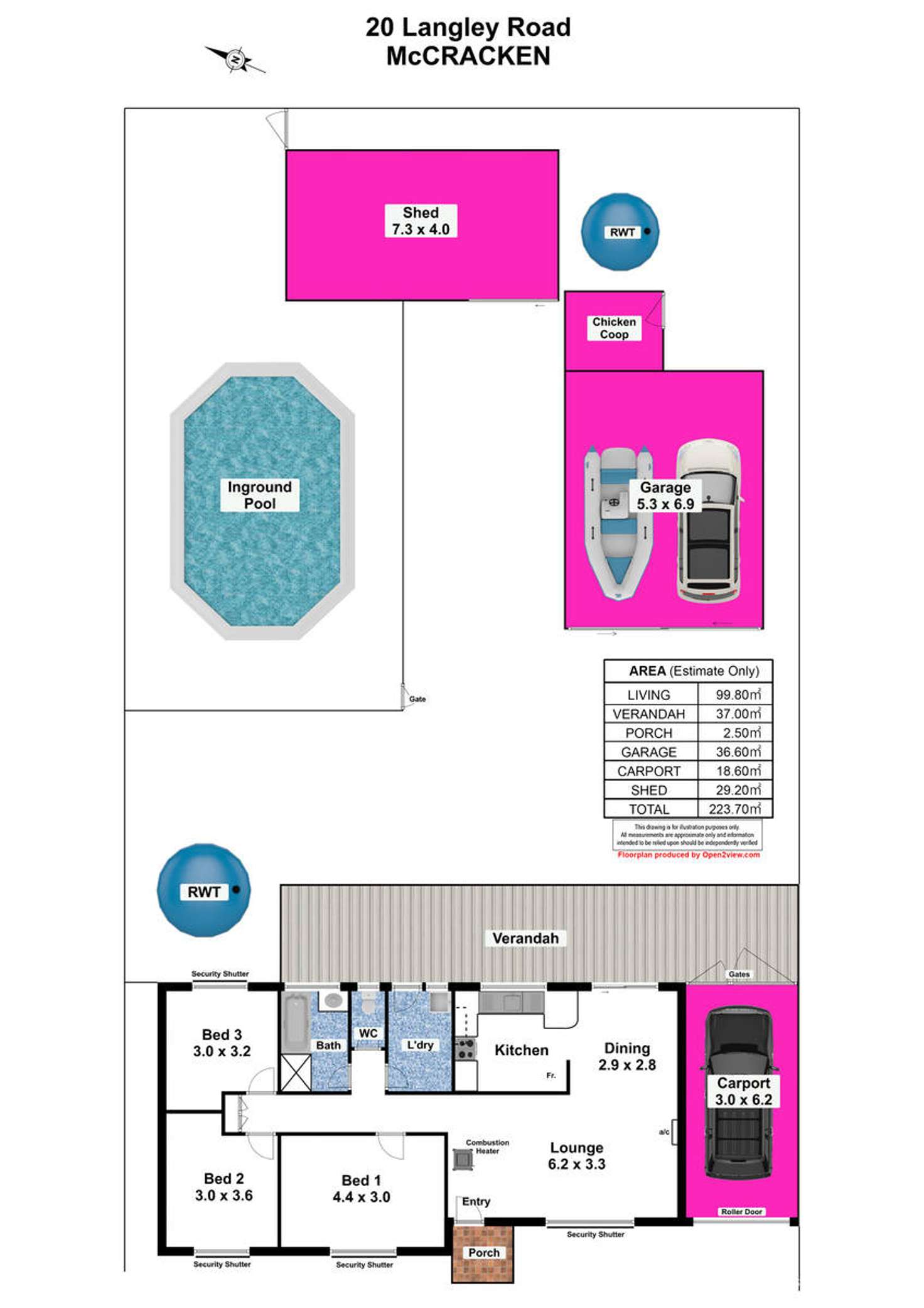 Floorplan of Homely house listing, 20 Langley Road, Mccracken SA 5211