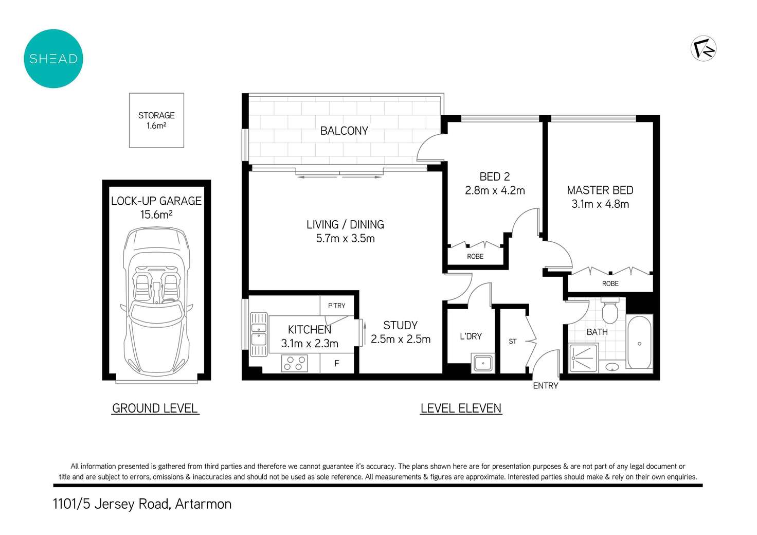 Floorplan of Homely apartment listing, 1101/5 Jersey Road, Artarmon NSW 2064