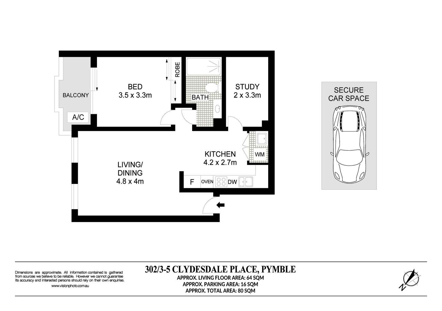 Floorplan of Homely apartment listing, 302/3-5 Clydesdale Place, Pymble NSW 2073