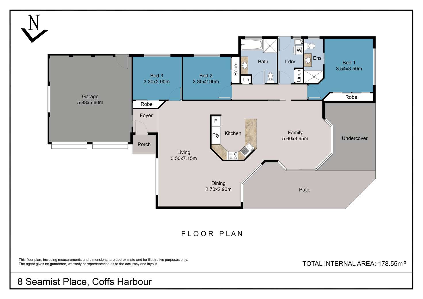 Floorplan of Homely house listing, 8 Seamist Place, Coffs Harbour NSW 2450