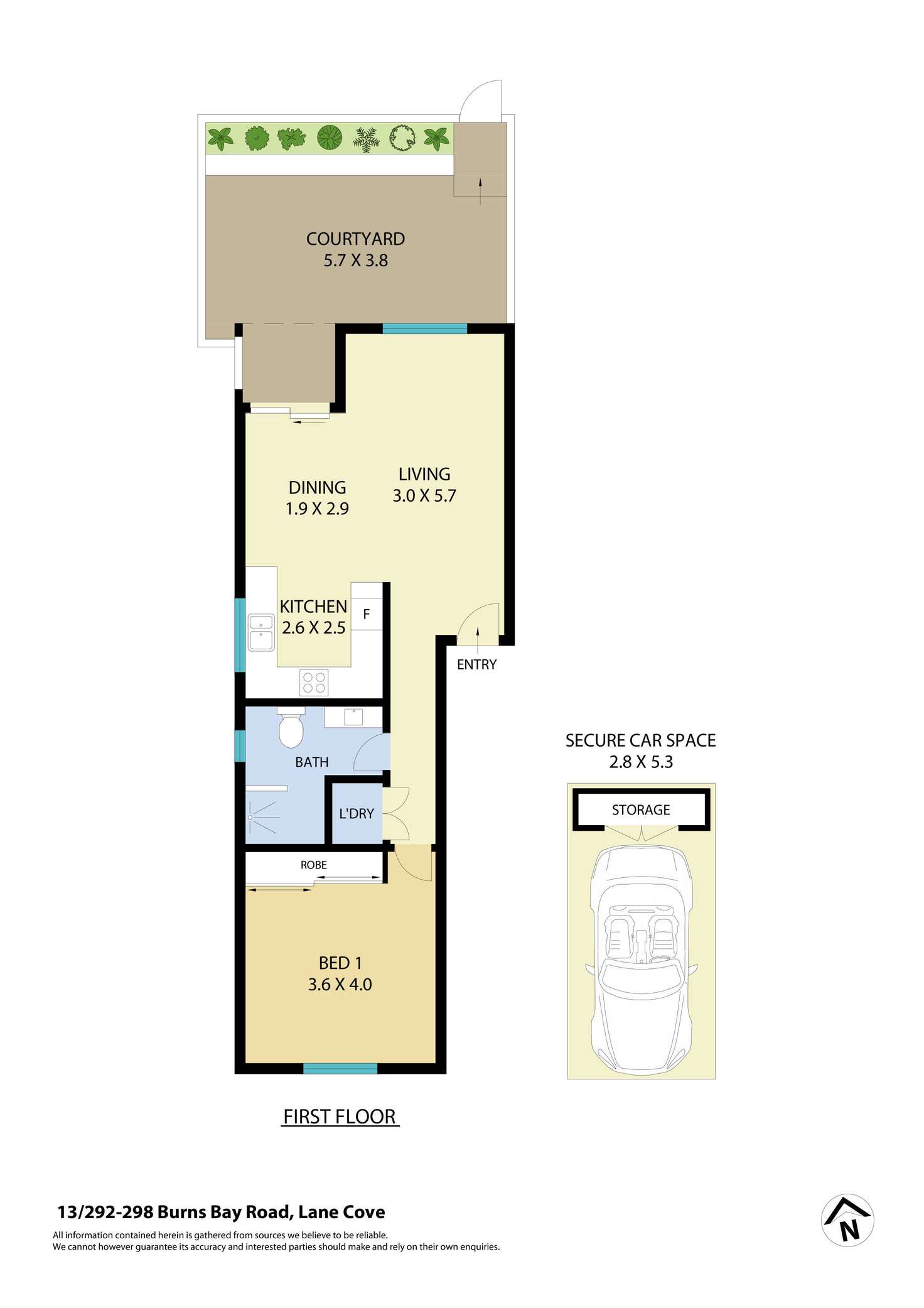 Floorplan of Homely apartment listing, 13/292-298 Burns Bay Road, Lane Cove NSW 2066