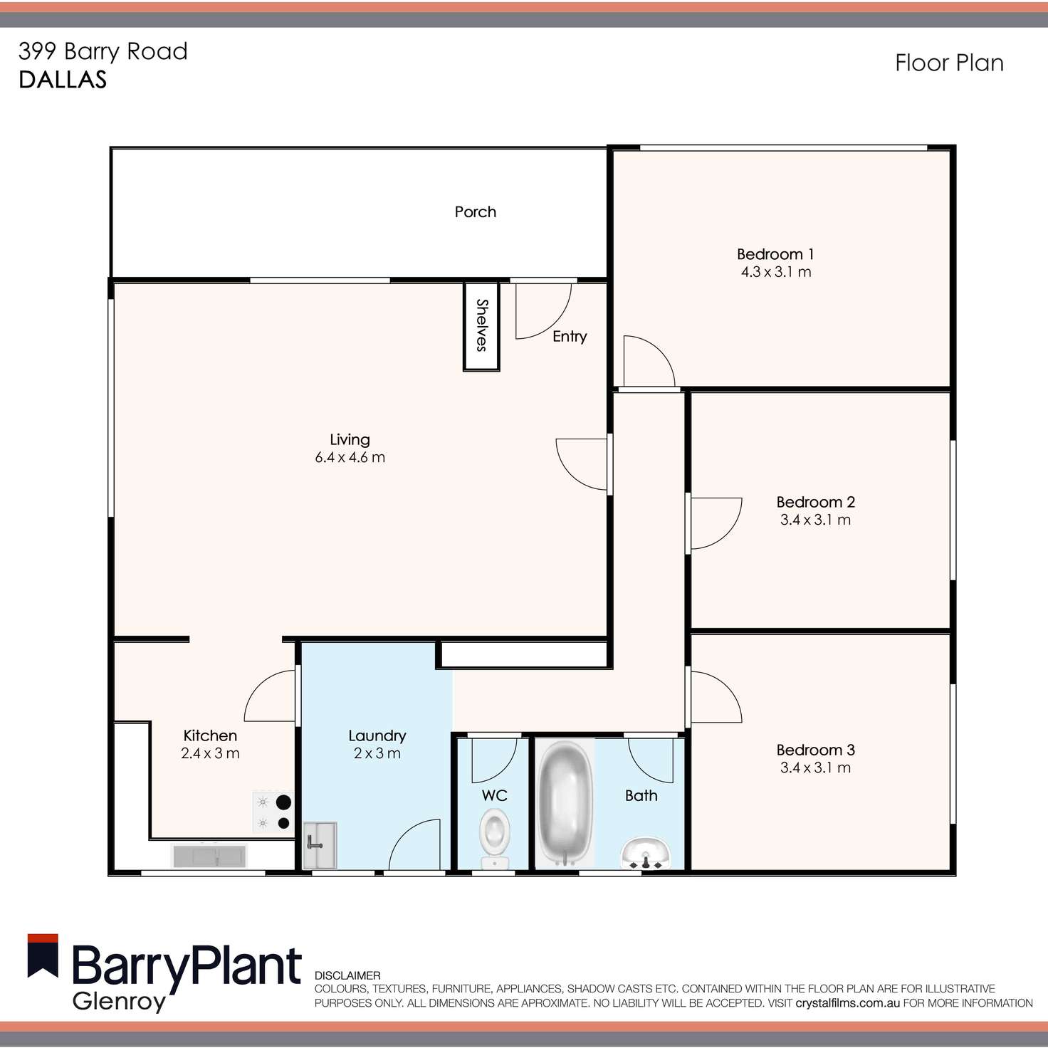 Floorplan of Homely house listing, 399 Barry Road, Dallas VIC 3047