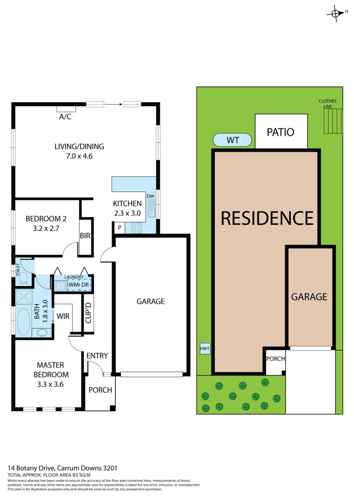 Floorplan of Homely house listing, 14 Botany Drive, Carrum Downs VIC 3201