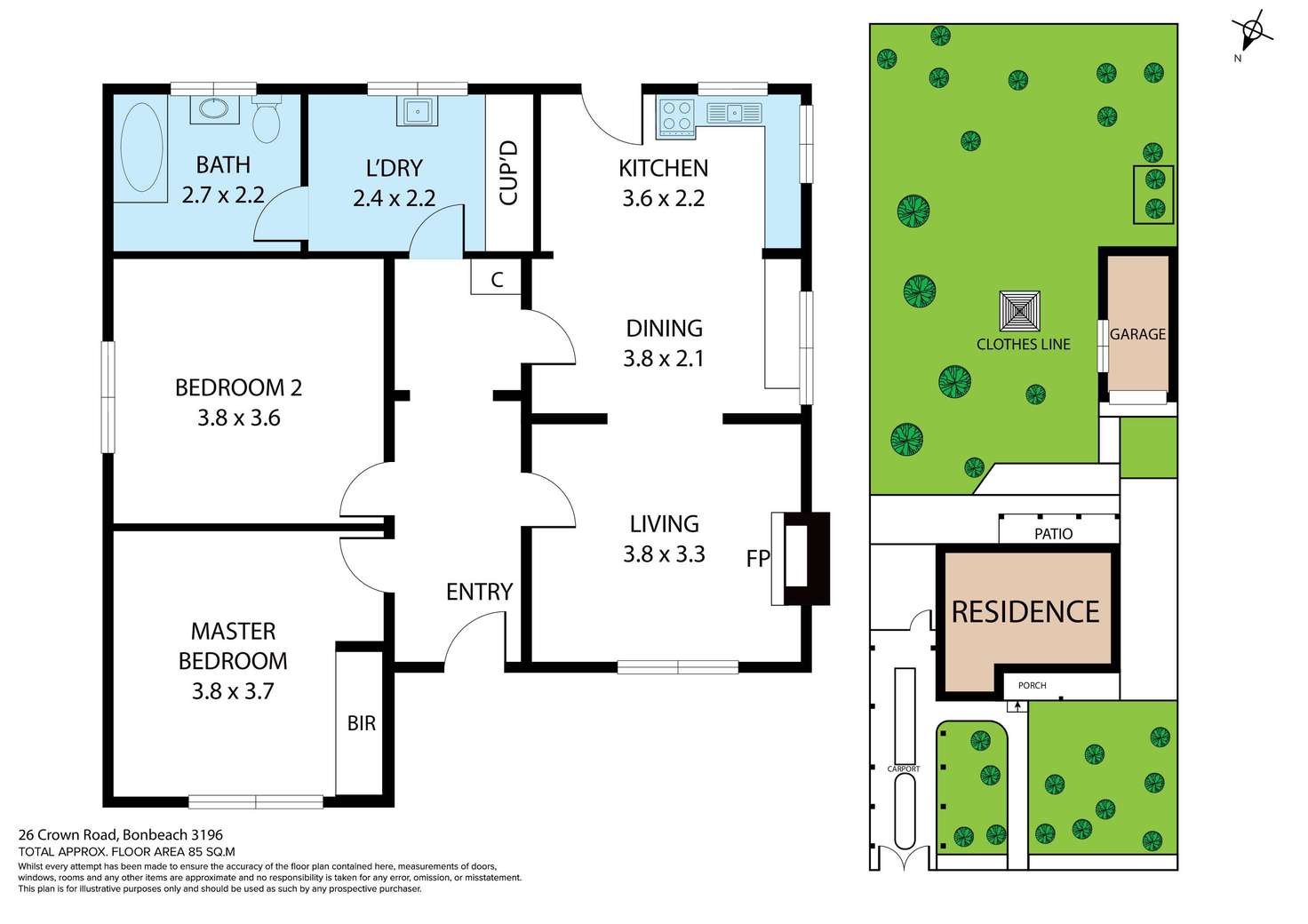 Floorplan of Homely house listing, 26 Crown Road, Bonbeach VIC 3196