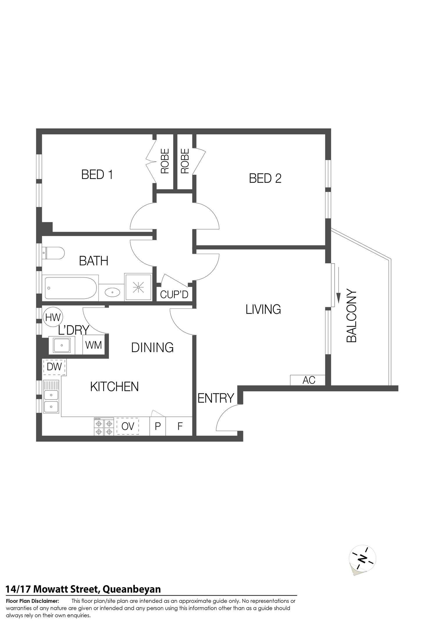 Floorplan of Homely unit listing, 14/17 Mowatt Street, Queanbeyan East NSW 2620