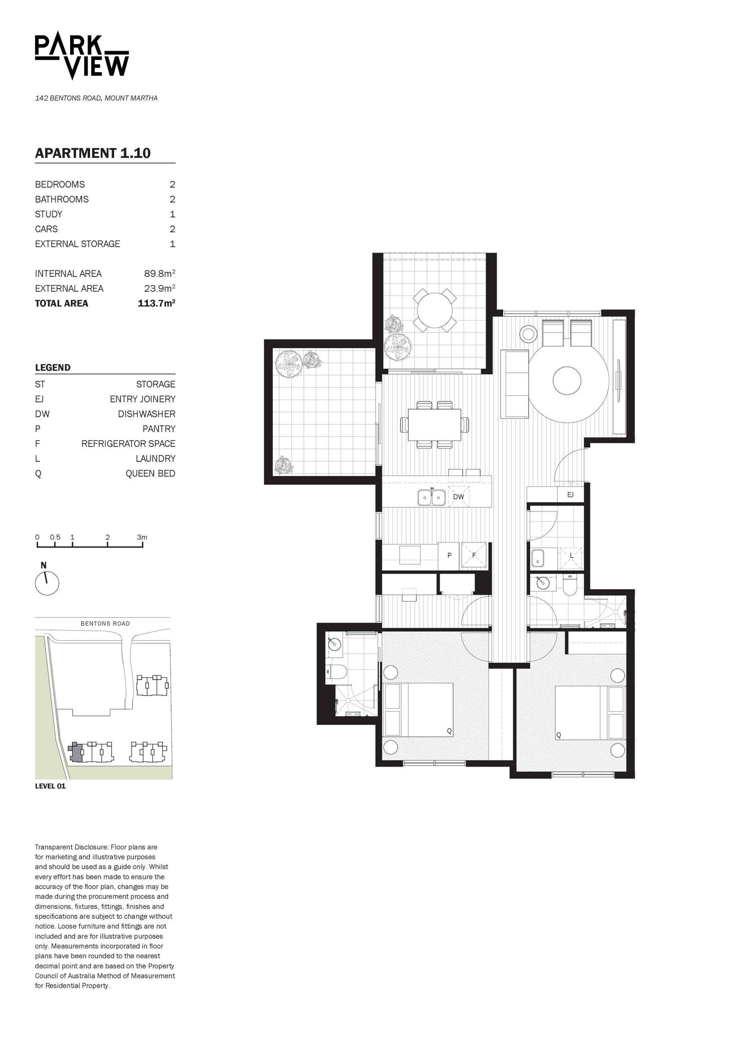 Floorplan of Homely unit listing, Level 1/1.10/142 Bentons Road, Mount Martha VIC 3934