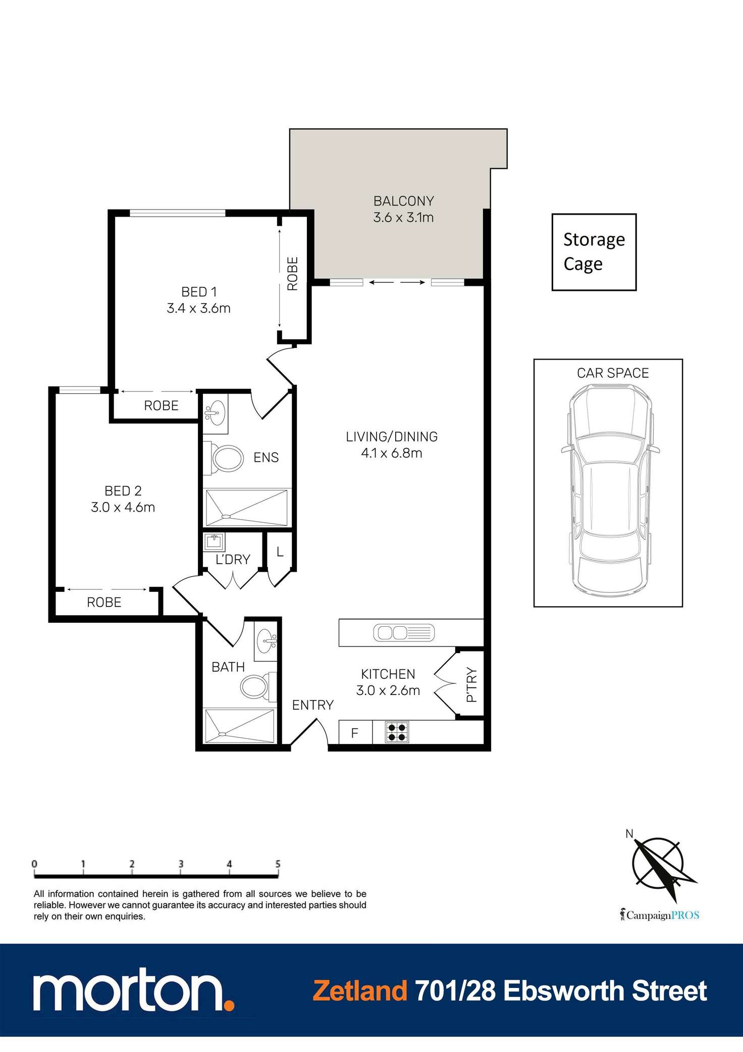 Floorplan of Homely apartment listing, 701/28 Ebsworth Street, Zetland NSW 2017