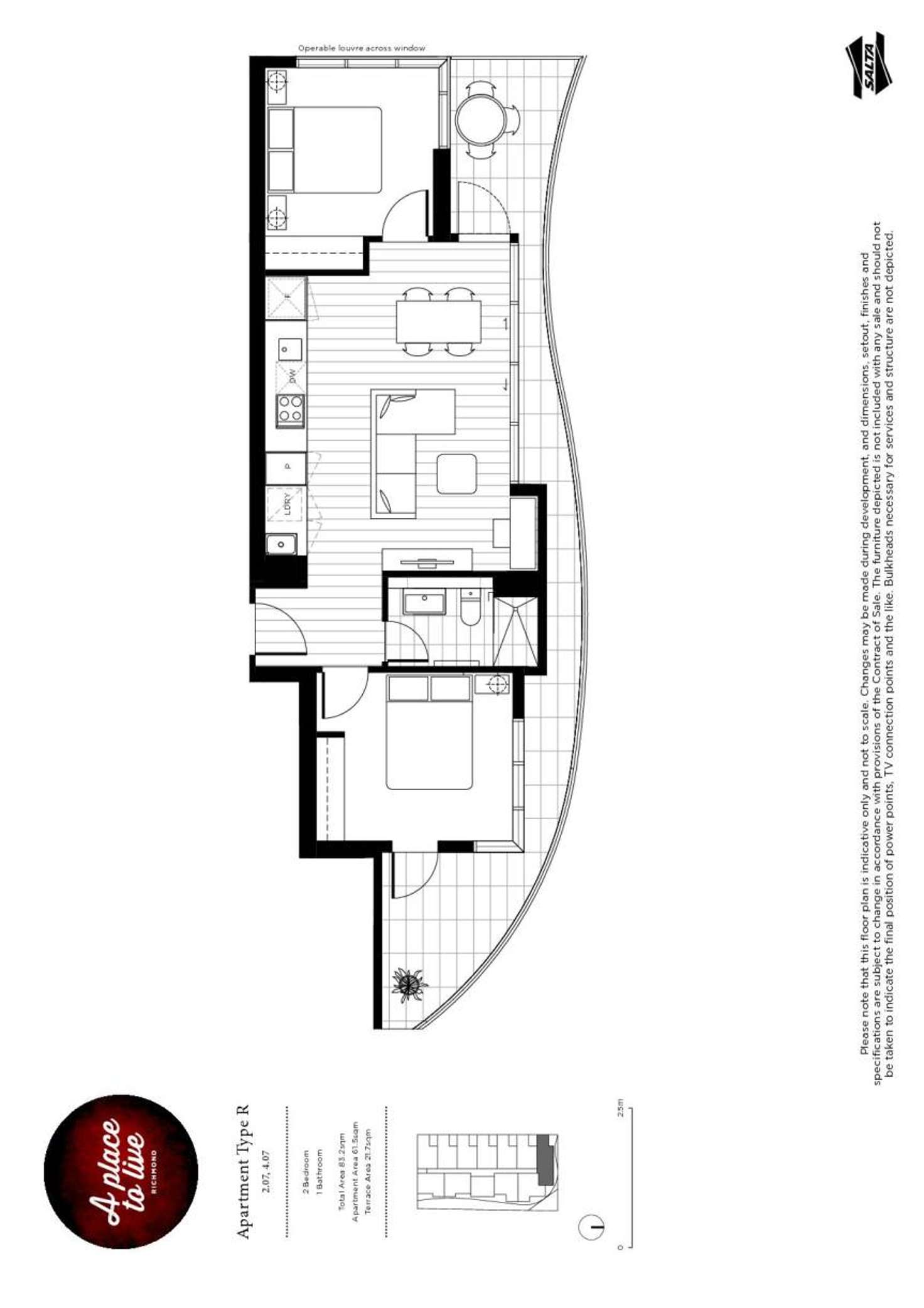 Floorplan of Homely apartment listing, Level 2/207/8 Burnley Street, Richmond VIC 3121