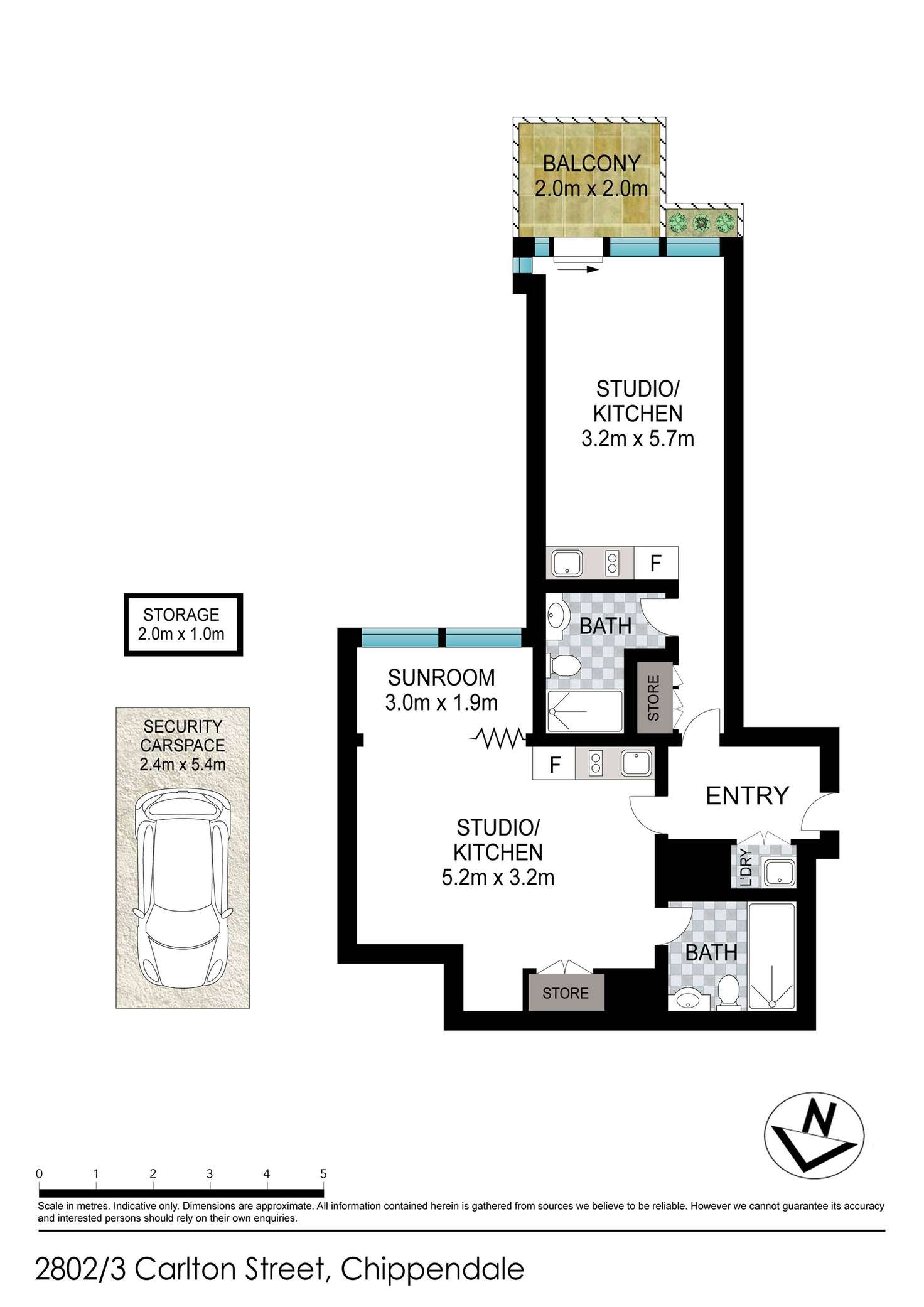 Floorplan of Homely apartment listing, Level 28/3 Carlton Street, Chippendale NSW 2008