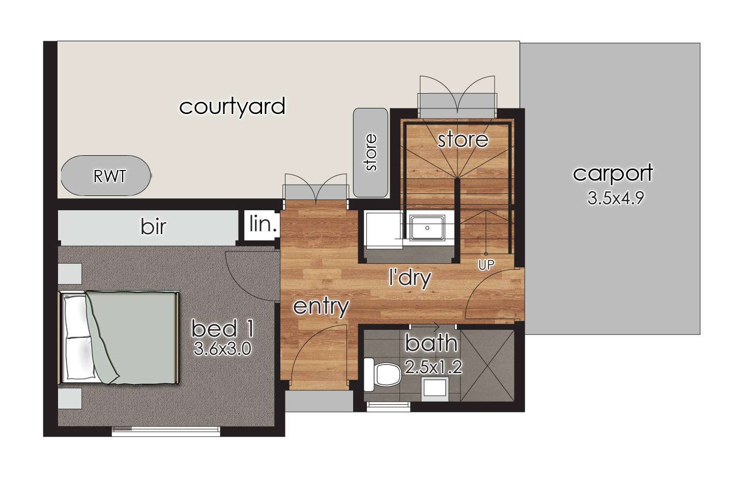 Floorplan of Homely townhouse listing, 6/73 Ballantyne Street, Thornbury VIC 3071