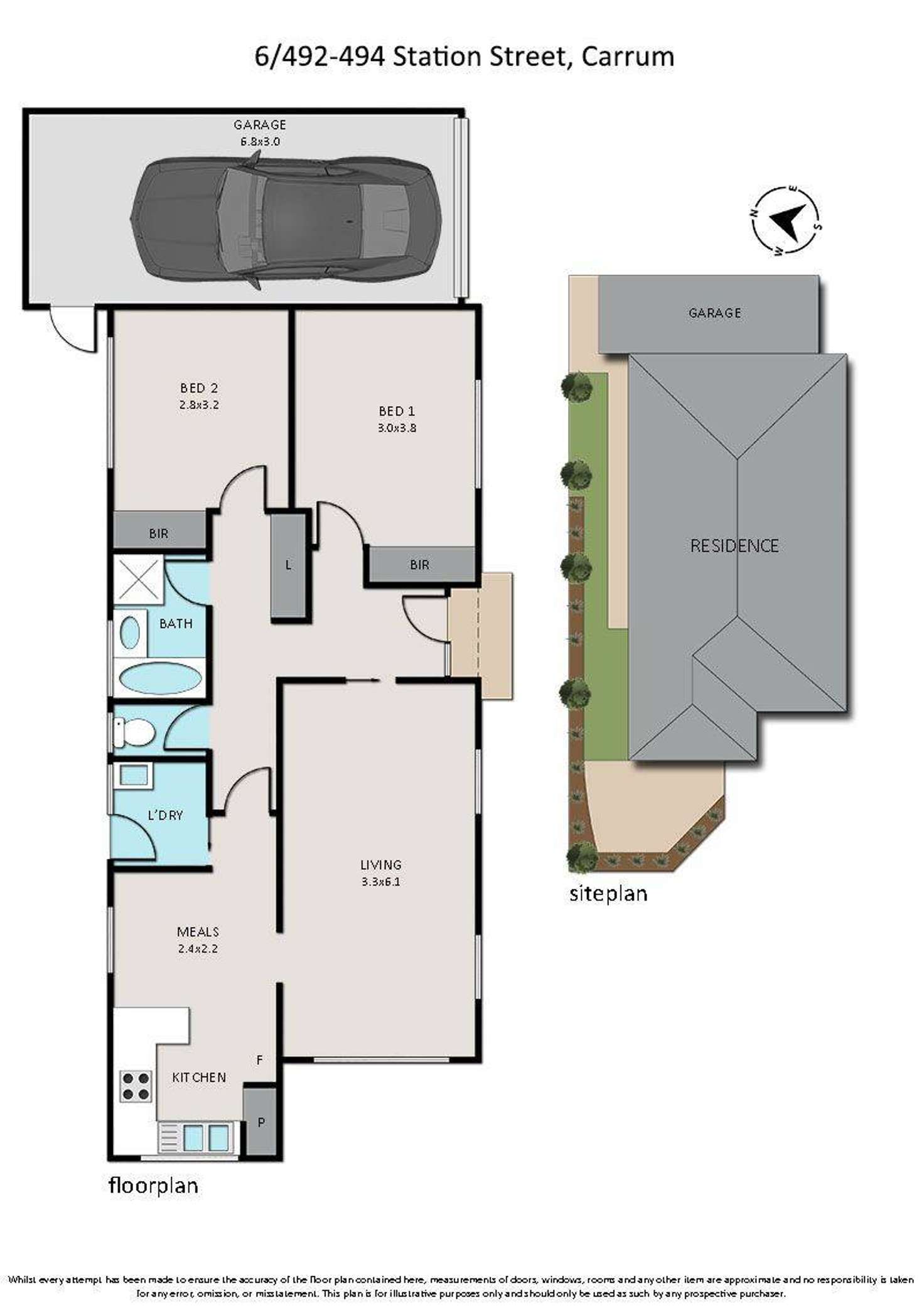Floorplan of Homely unit listing, 6/492 Station Street, Carrum VIC 3197