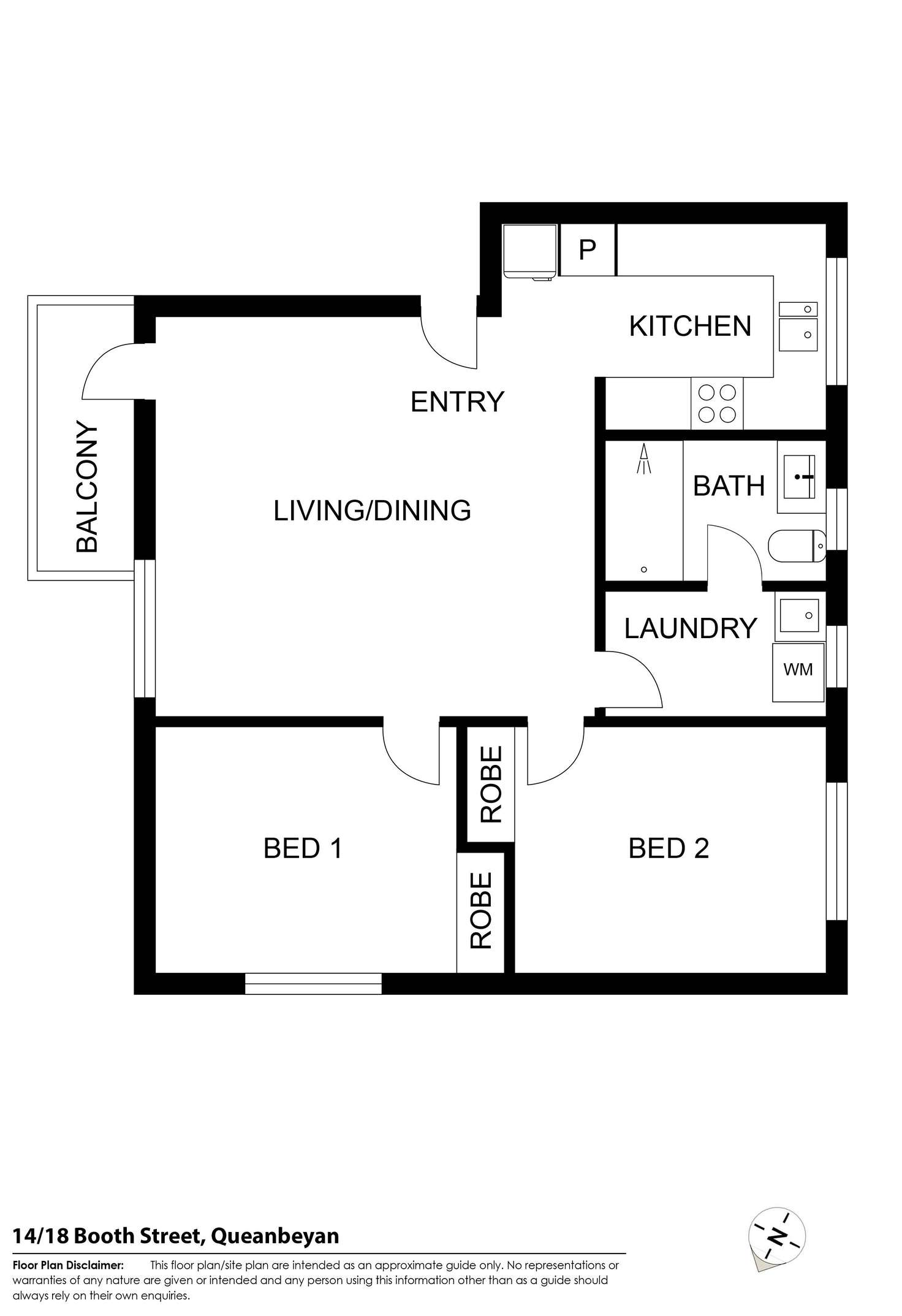 Floorplan of Homely unit listing, 14/18 Booth Street, Queanbeyan East NSW 2620