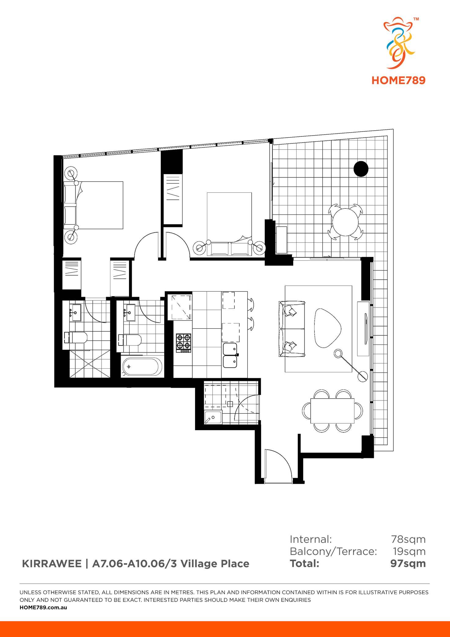 Floorplan of Homely apartment listing, 706/3 Village Place, Kirrawee NSW 2232