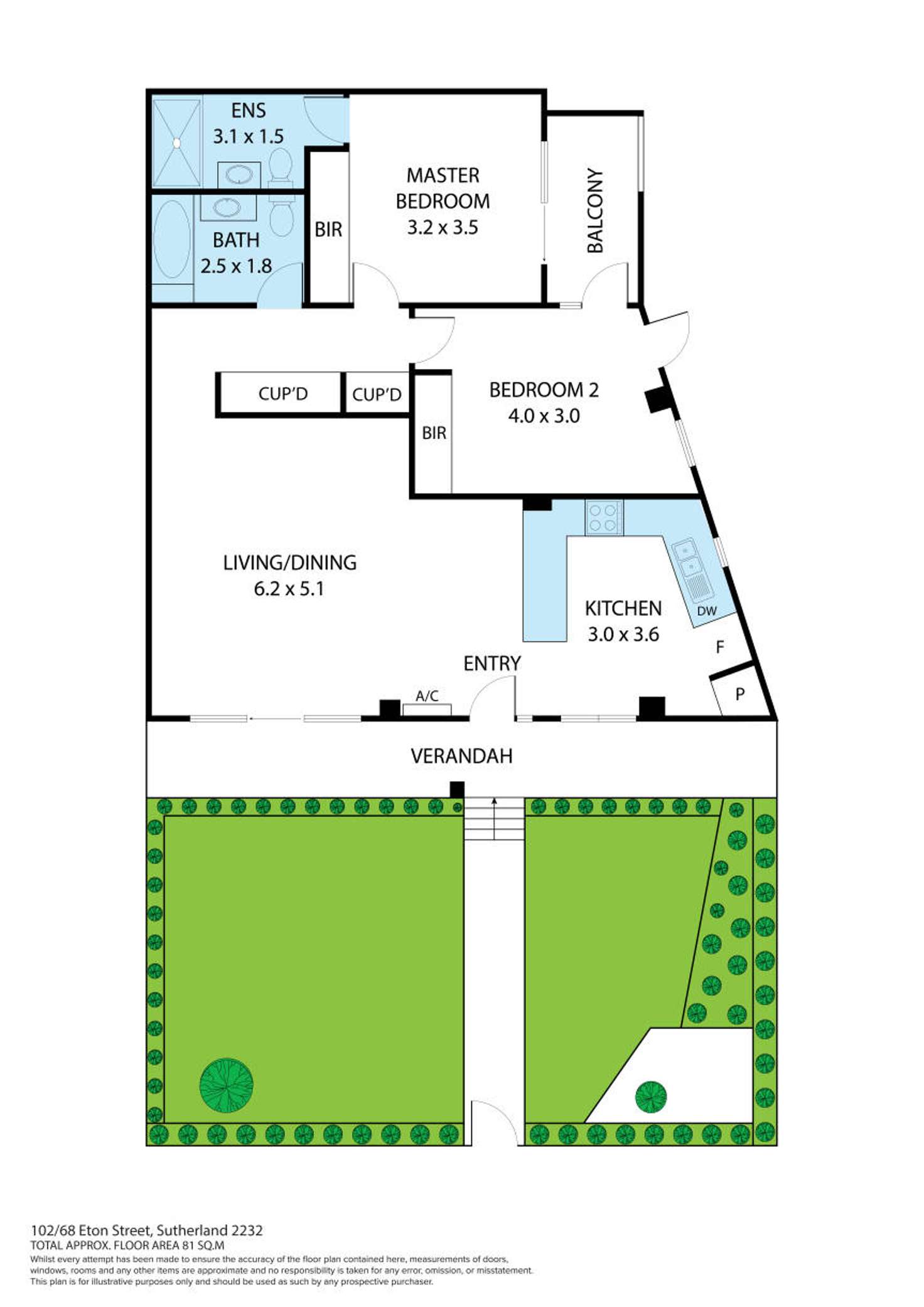 Floorplan of Homely unit listing, 102/68 Eton Street, Sutherland NSW 2232