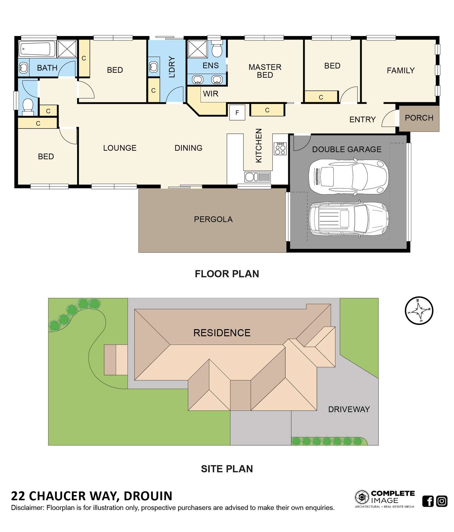 Floorplan of Homely house listing, 22 Chaucer Way, Drouin VIC 3818