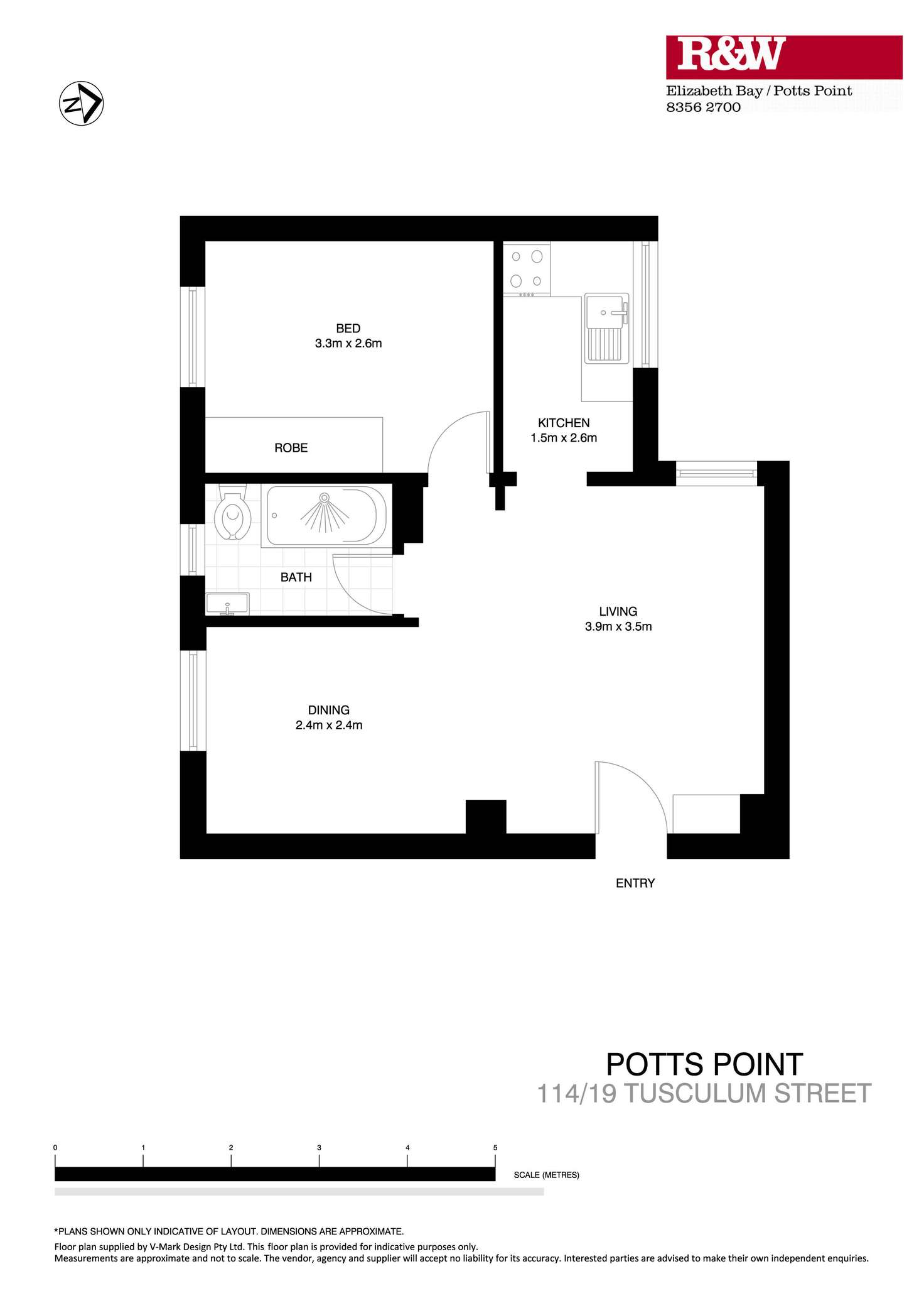 Floorplan of Homely apartment listing, 114/19 Tusculum Street, Potts Point NSW 2011