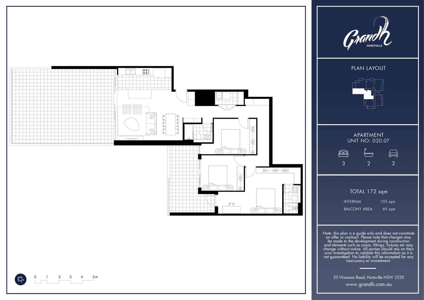Floorplan of Homely apartment listing, 2007/1D Greenbank Street, Hurstville NSW 2220