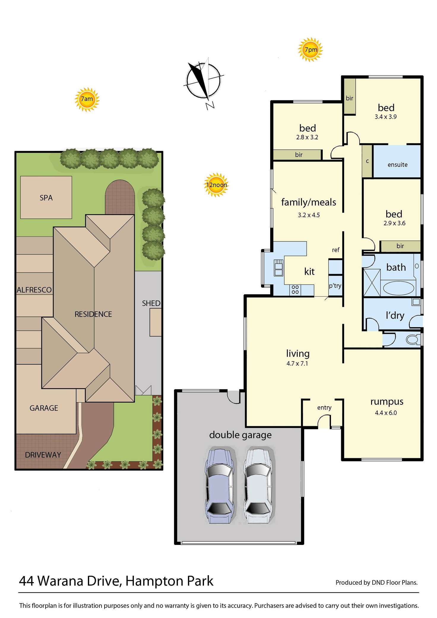 Floorplan of Homely house listing, 44 Warana Drive, Hampton Park VIC 3976