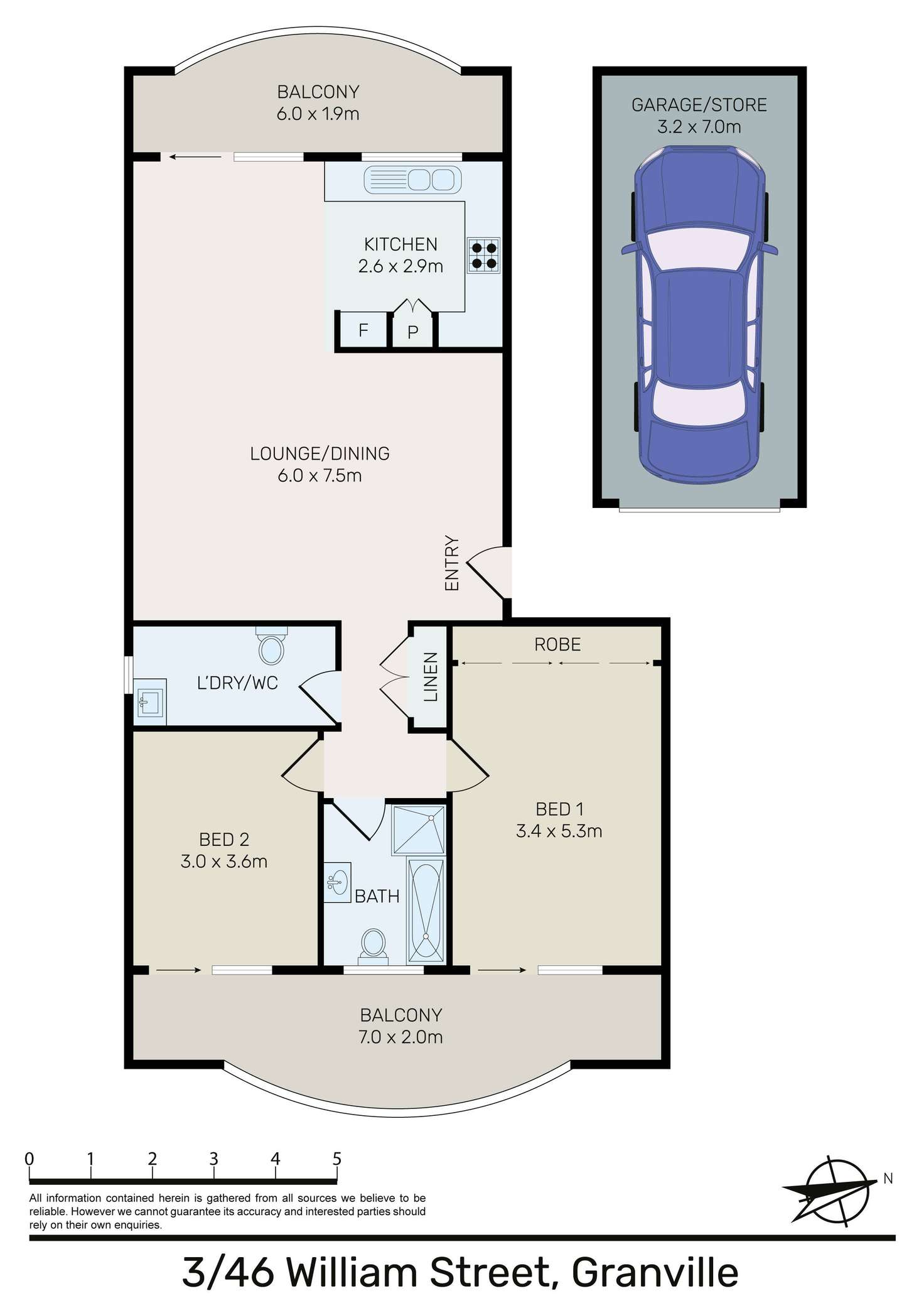 Floorplan of Homely unit listing, 3/46 William Street, Granville NSW 2142