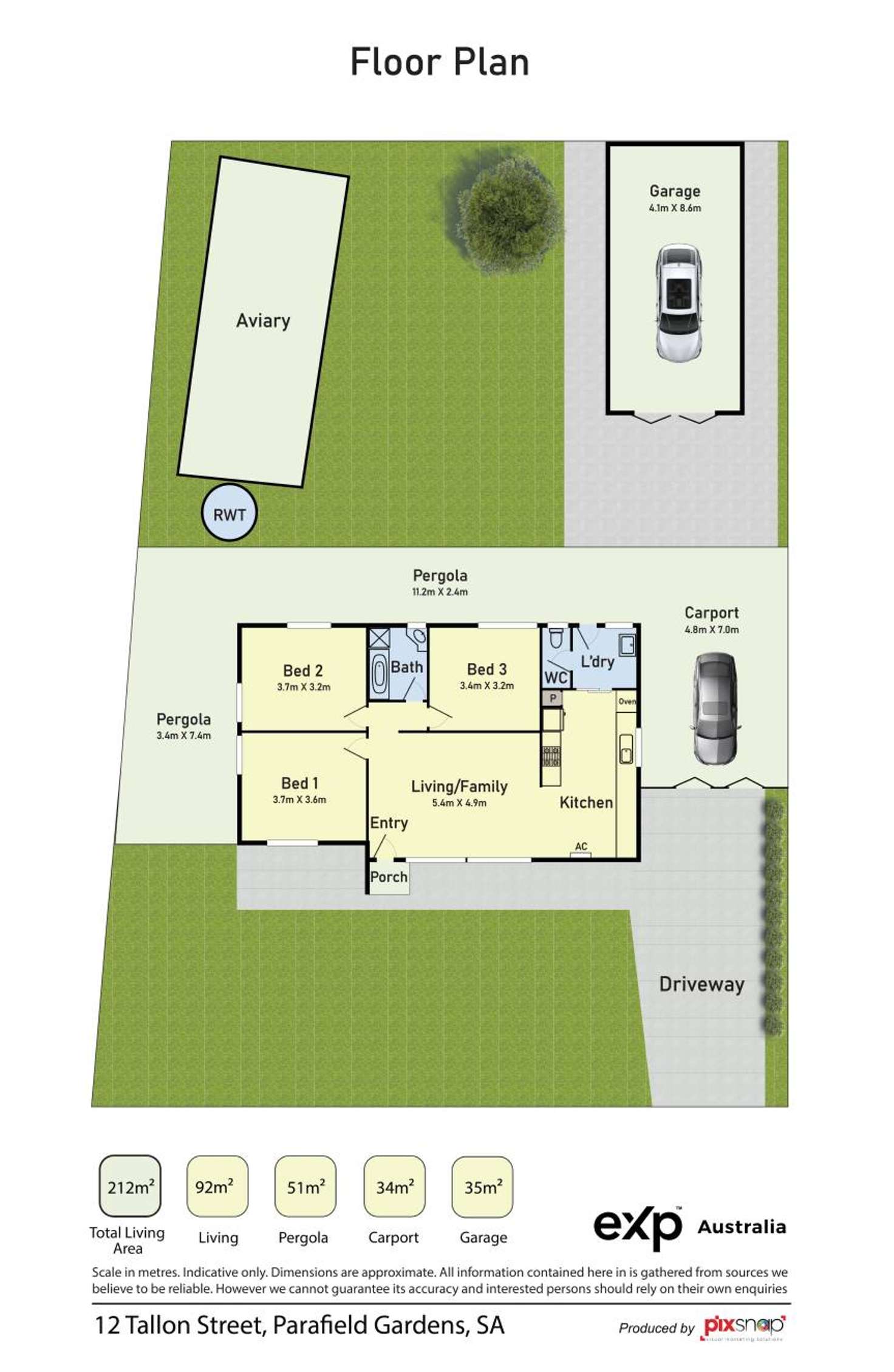 Floorplan of Homely house listing, 12 Tallon Street, Parafield Gardens SA 5107