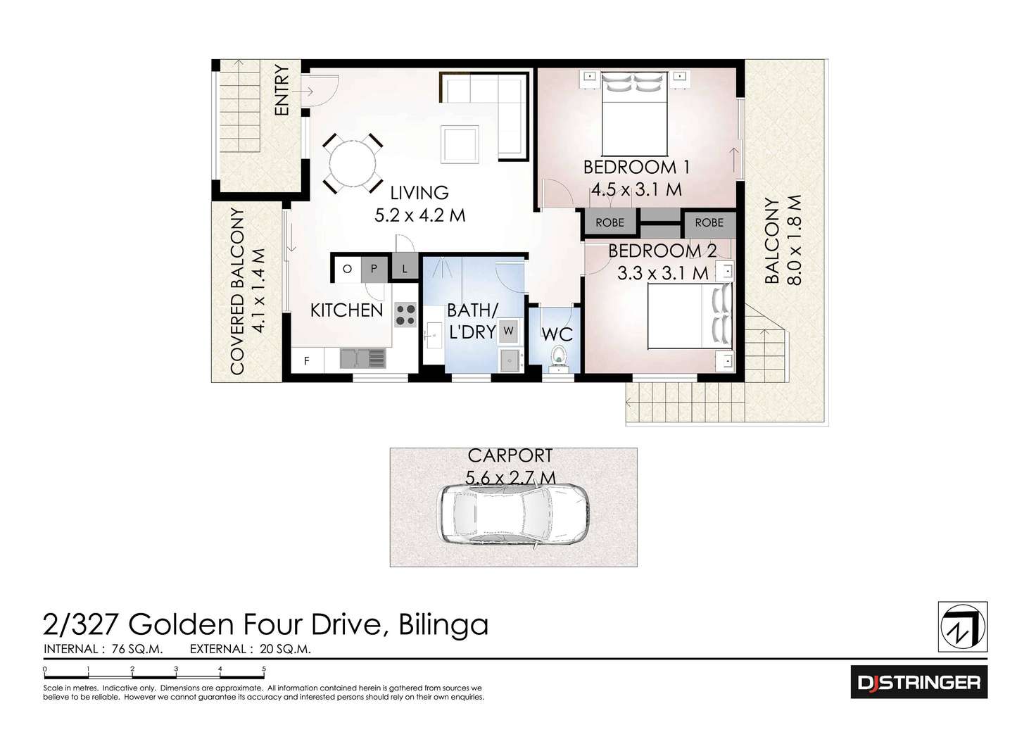Floorplan of Homely unit listing, 2/327 Golden Four Drive, Tugun QLD 4224