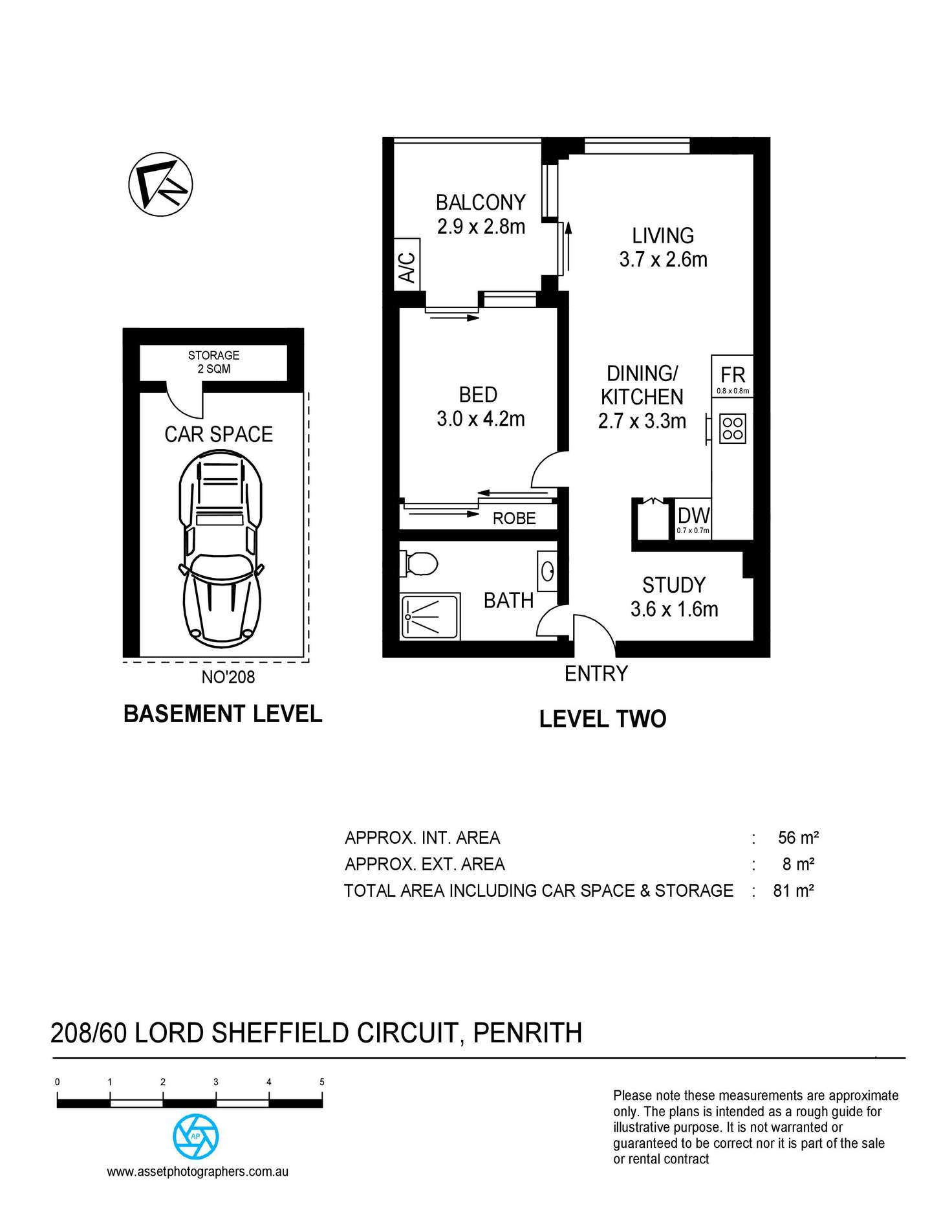 Floorplan of Homely apartment listing, 208/60 Lord Sheffield Circuit, Penrith NSW 2750