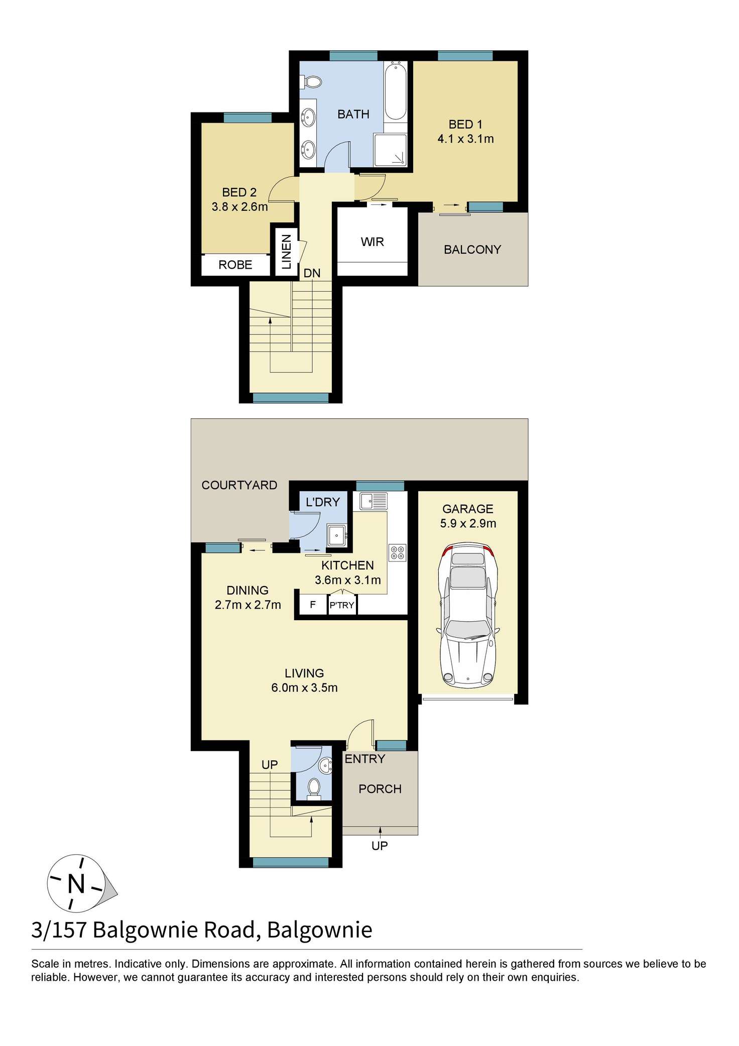 Floorplan of Homely townhouse listing, 3/157 Balgownie Road, Balgownie NSW 2519