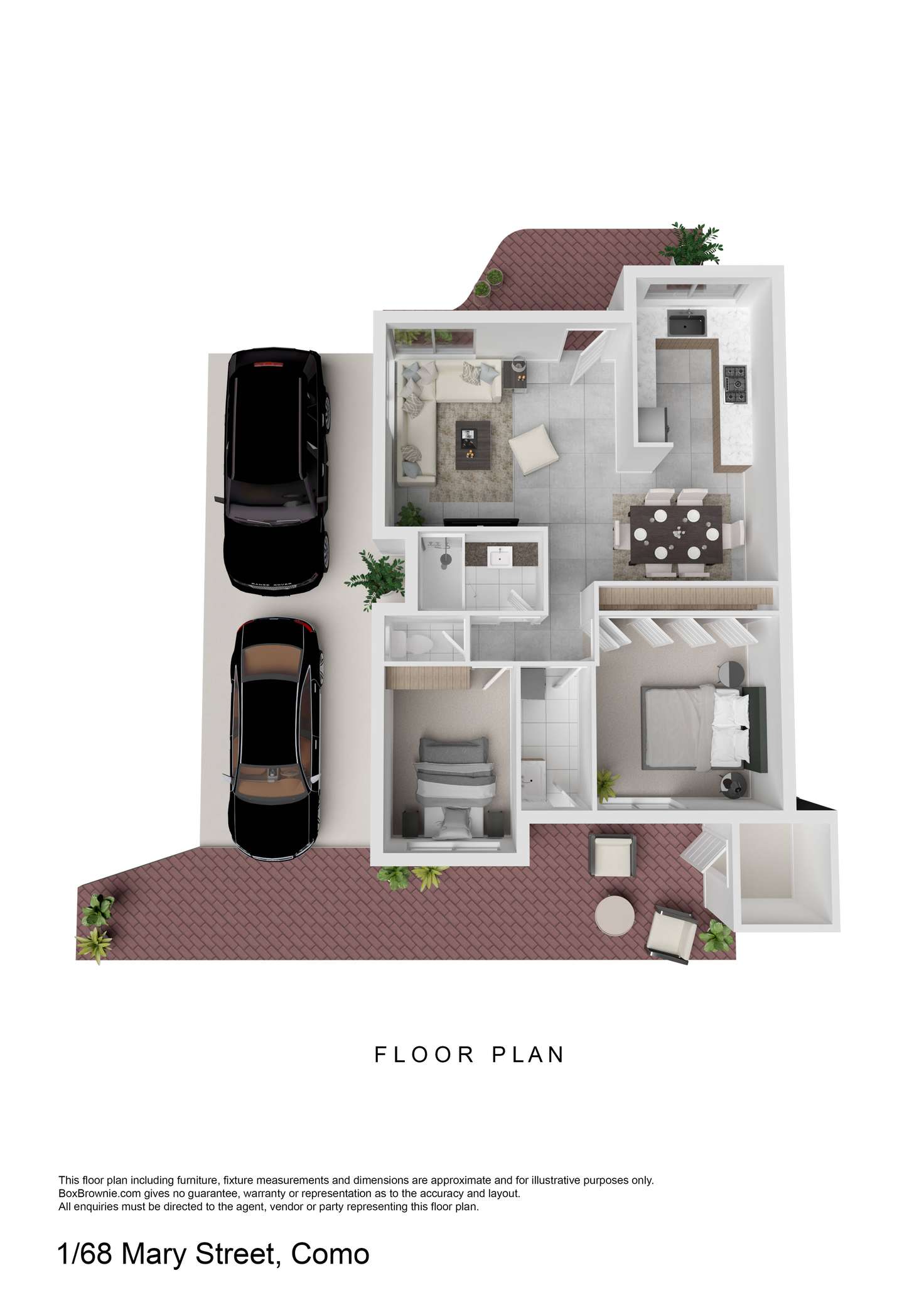 Floorplan of Homely villa listing, 1/68 Mary Street, Como WA 6152