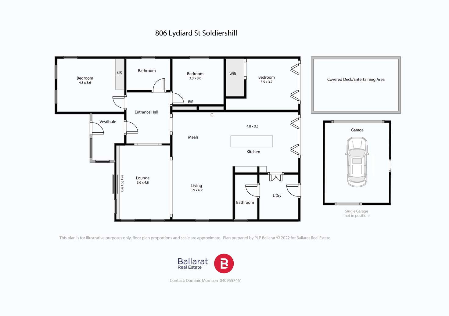 Floorplan of Homely house listing, 806 Lydiard Street North, Soldiers Hill VIC 3350