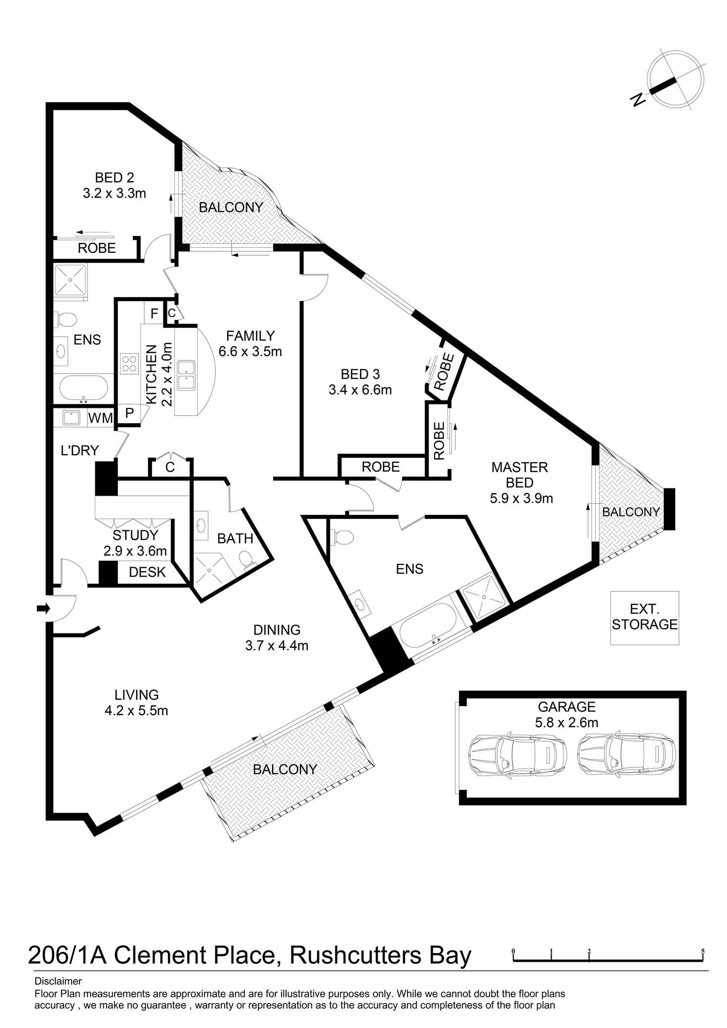 Floorplan of Homely apartment listing, 206/1a Clement Place, Rushcutters Bay NSW 2011