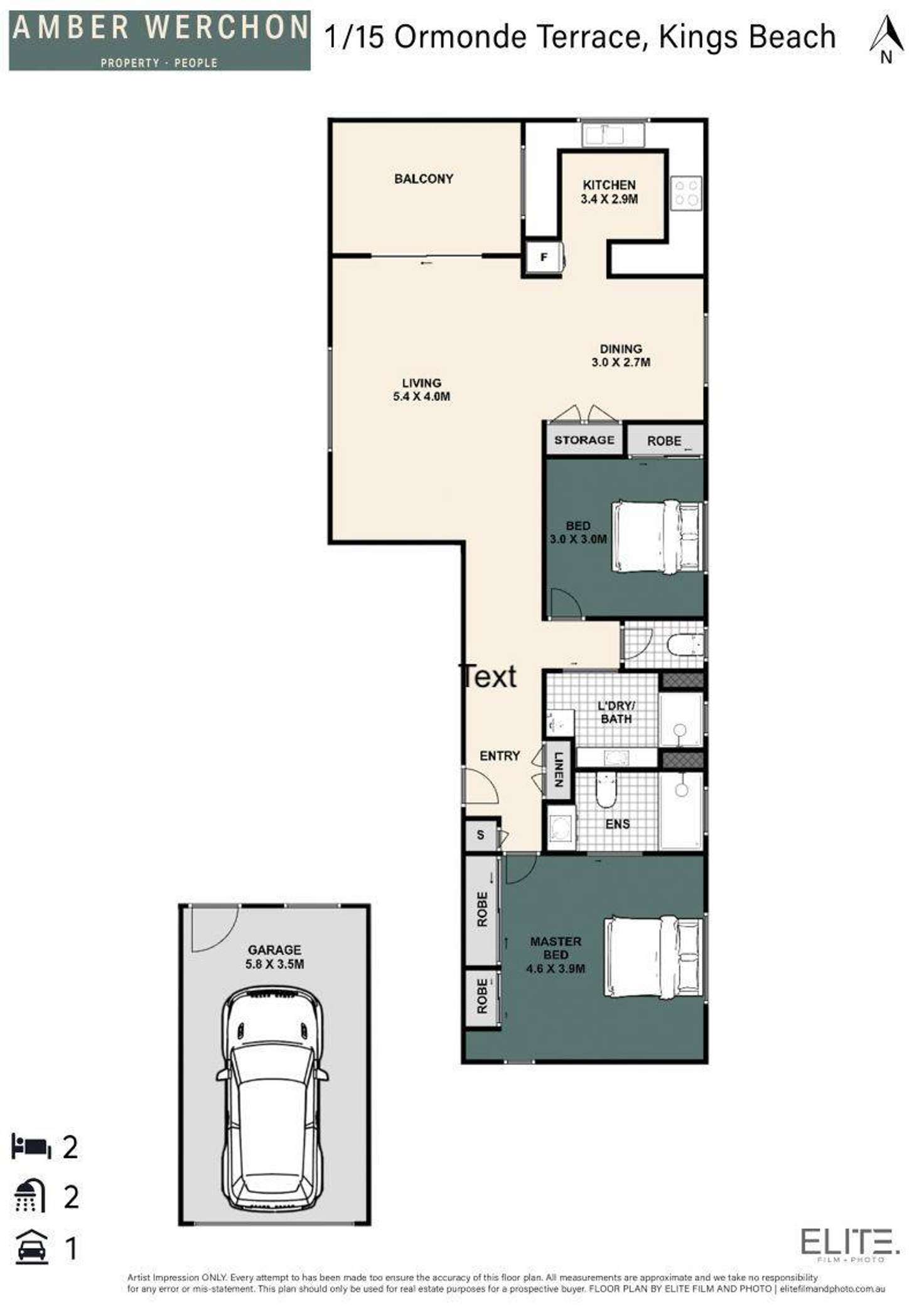 Floorplan of Homely unit listing, 1/15 Ormonde Terrace, Kings Beach QLD 4551