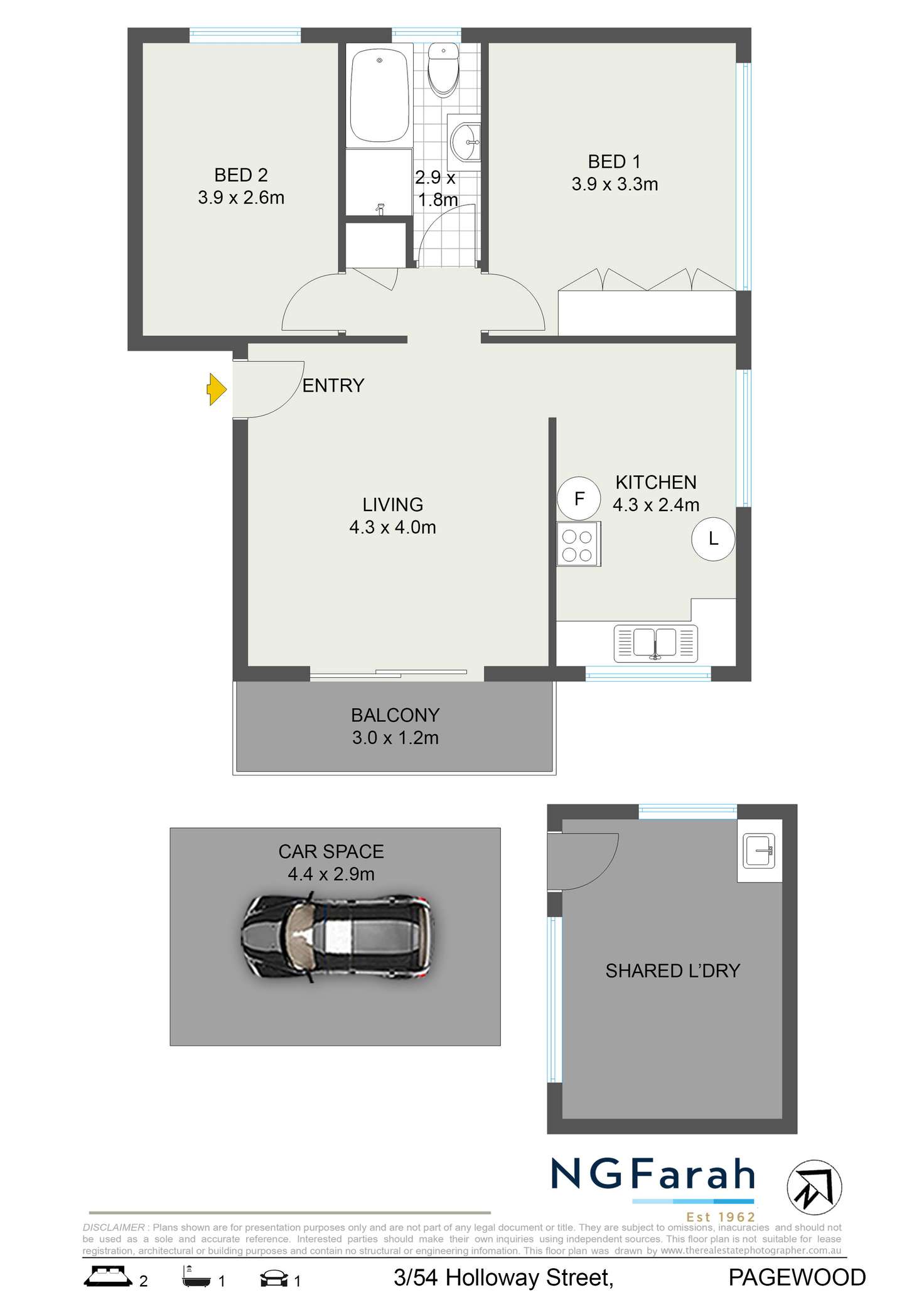 Floorplan of Homely apartment listing, 3/54 Holloway Street, Pagewood NSW 2035