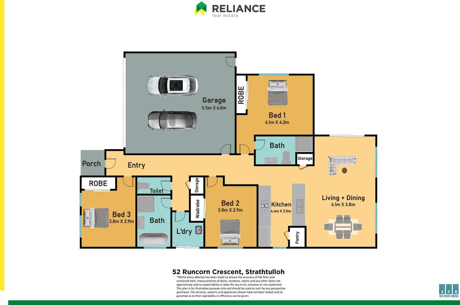 Floorplan of Homely house listing, 52 Runcorn Crescent, Strathtulloh VIC 3338