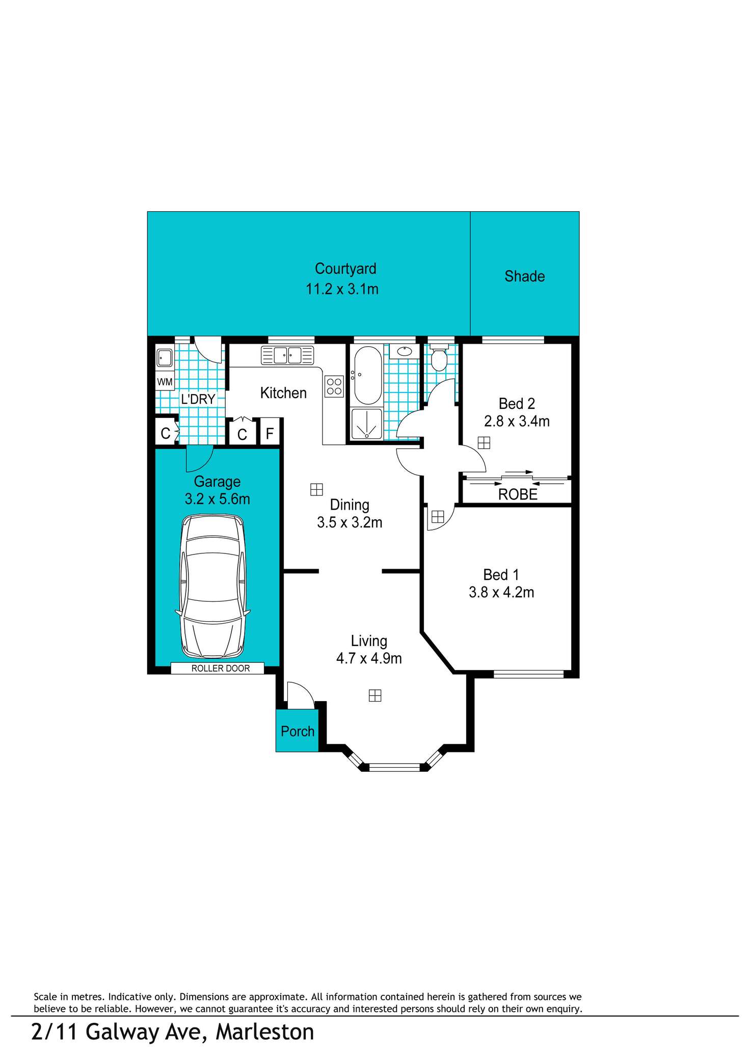 Floorplan of Homely unit listing, 2/11 Galway Avenue, Marleston SA 5033